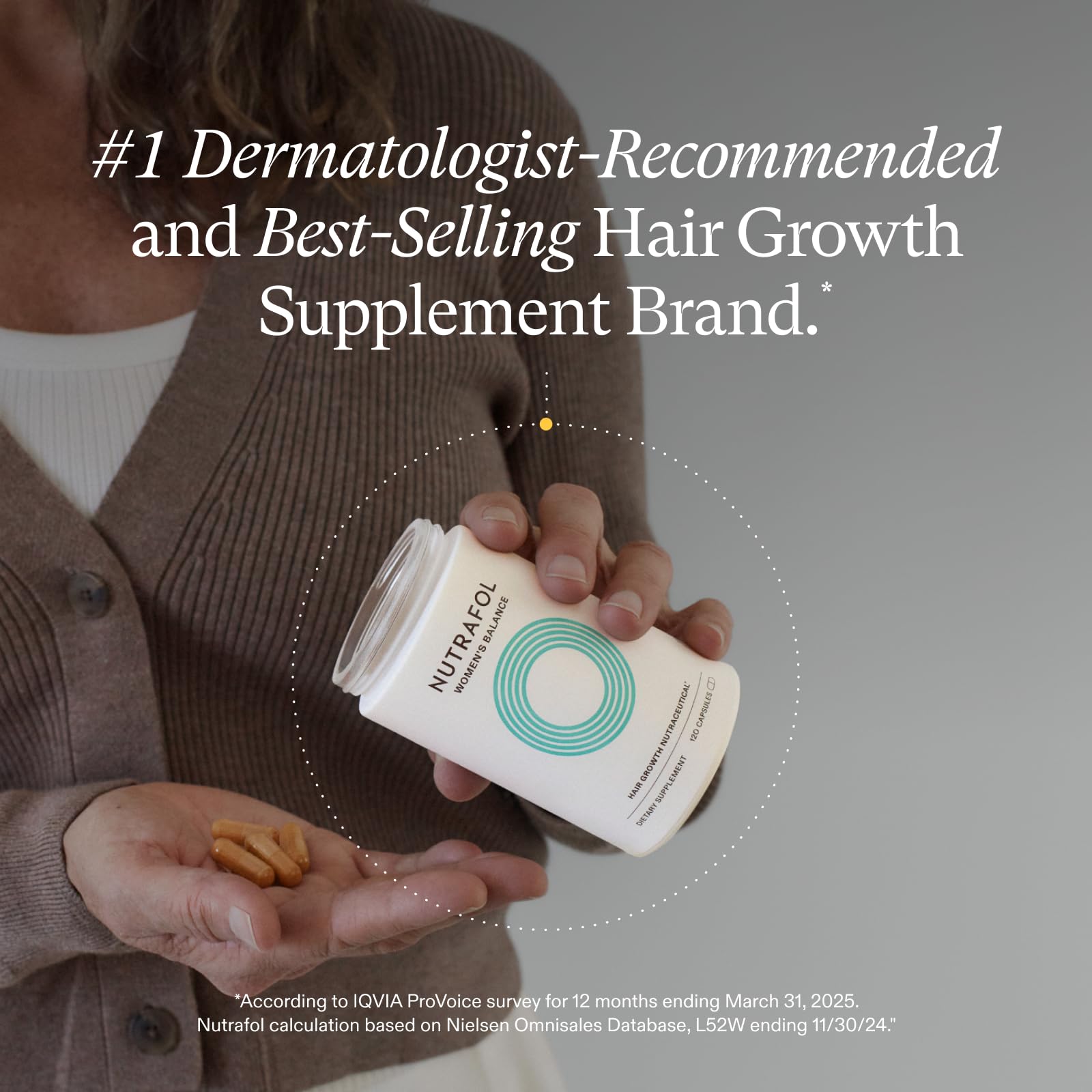 Nutrafol Women's Balance Hair Growth Supplements, Ages 45 and Up, Clinically Proven for Visibly Thicker Hair and Scalp Coverage in 3-6 Months, Dermatologist Recommended - 1 Month Supply Refill Pouch - Medaid International