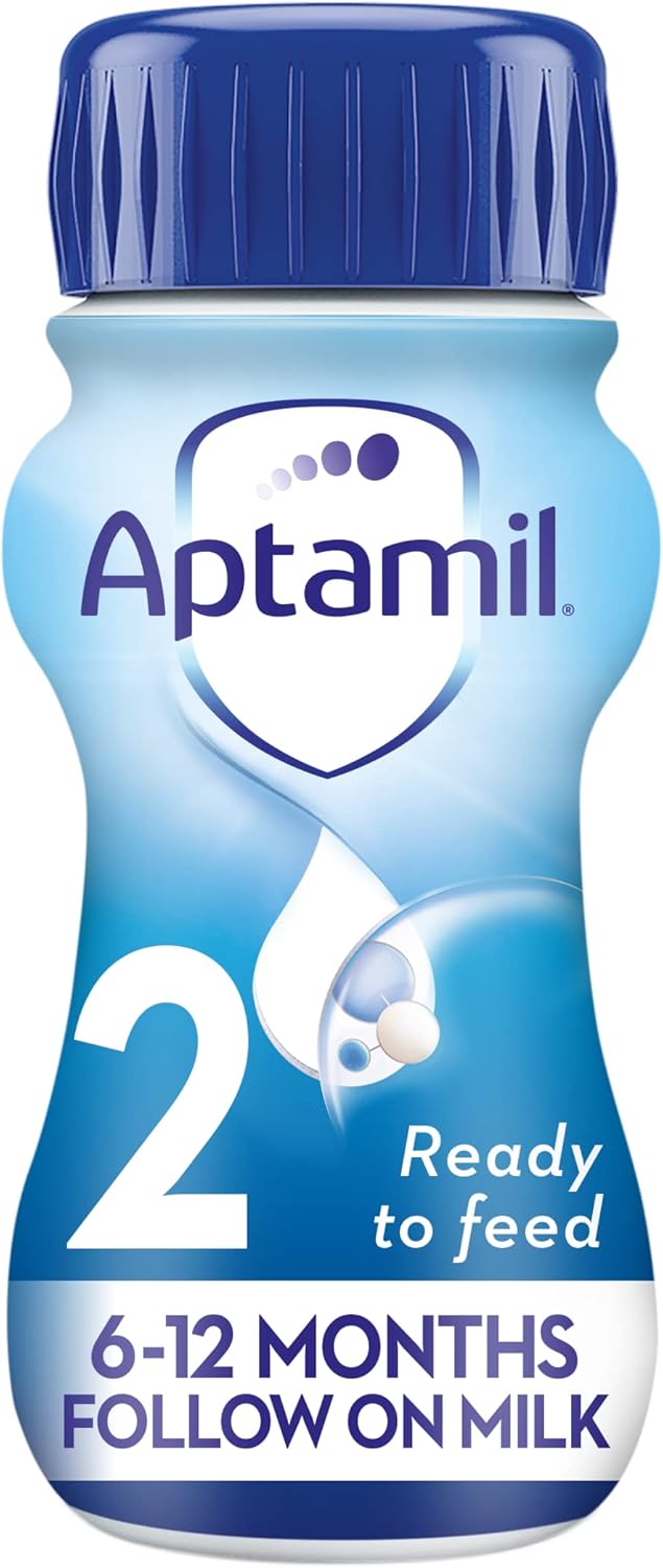 Aptamil 2 Follow On Baby Milk Ready to Use Liquid Formula, 6-12 Months, 200 ml, (Pack of 18) - Medaid International