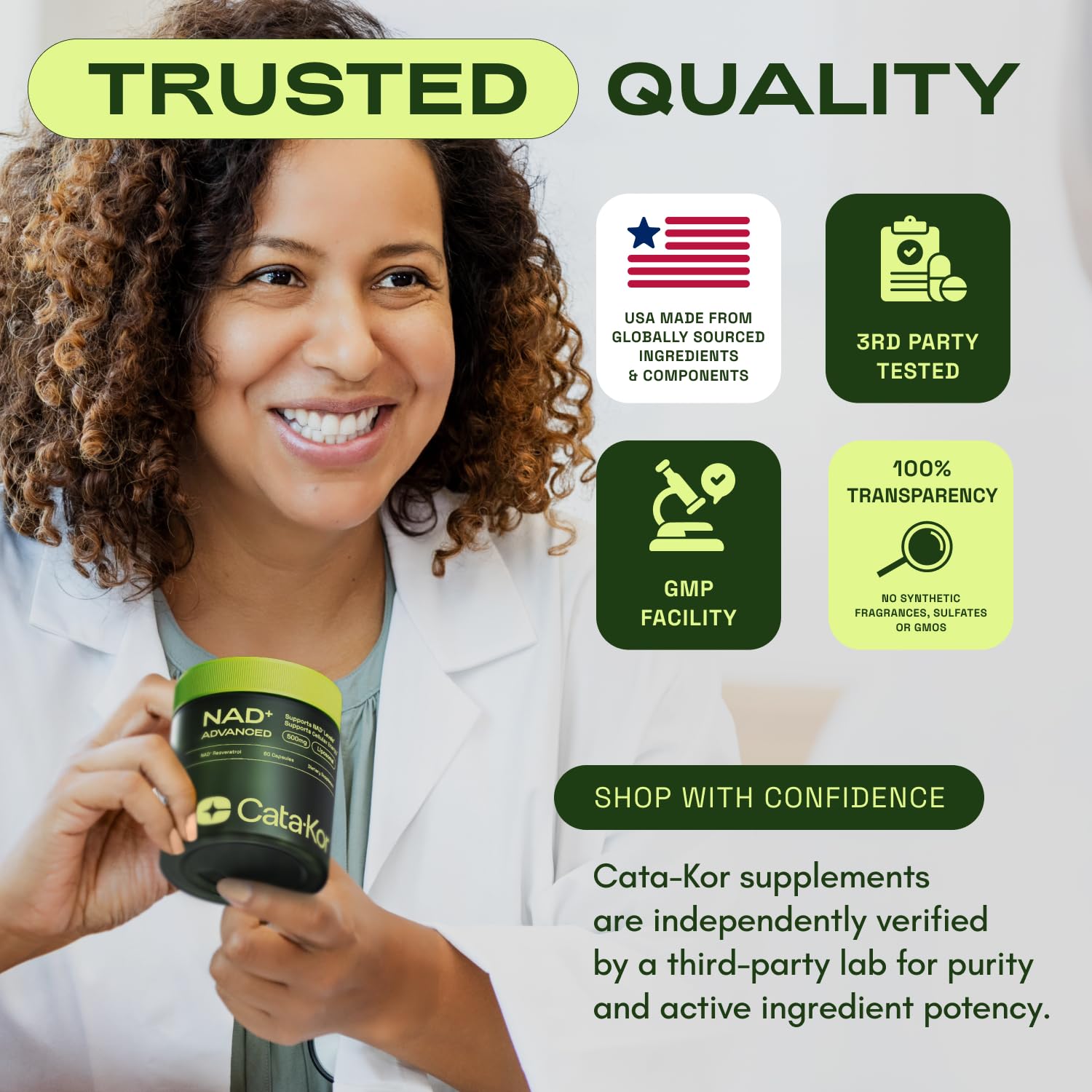 Cata-Kor NMNH Supplement Alternative – Liposomal NAD + Resveratrol – 30-Day Supply – High Purity NAD Supplement for Energy & Healthy Aging – 60 Capsules - Medaid International