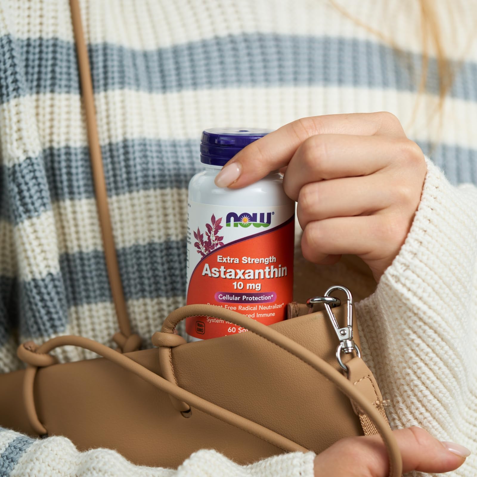 NOW Foods Supplements, Astaxanthin 10mg, Extra Strength,derived from Non-GMO Haematococcus Pluvialis Microalgae and has naturally occurring Lutein, Canthaxanthin and Beta-Carotene, 60 Softgels - Medaid International