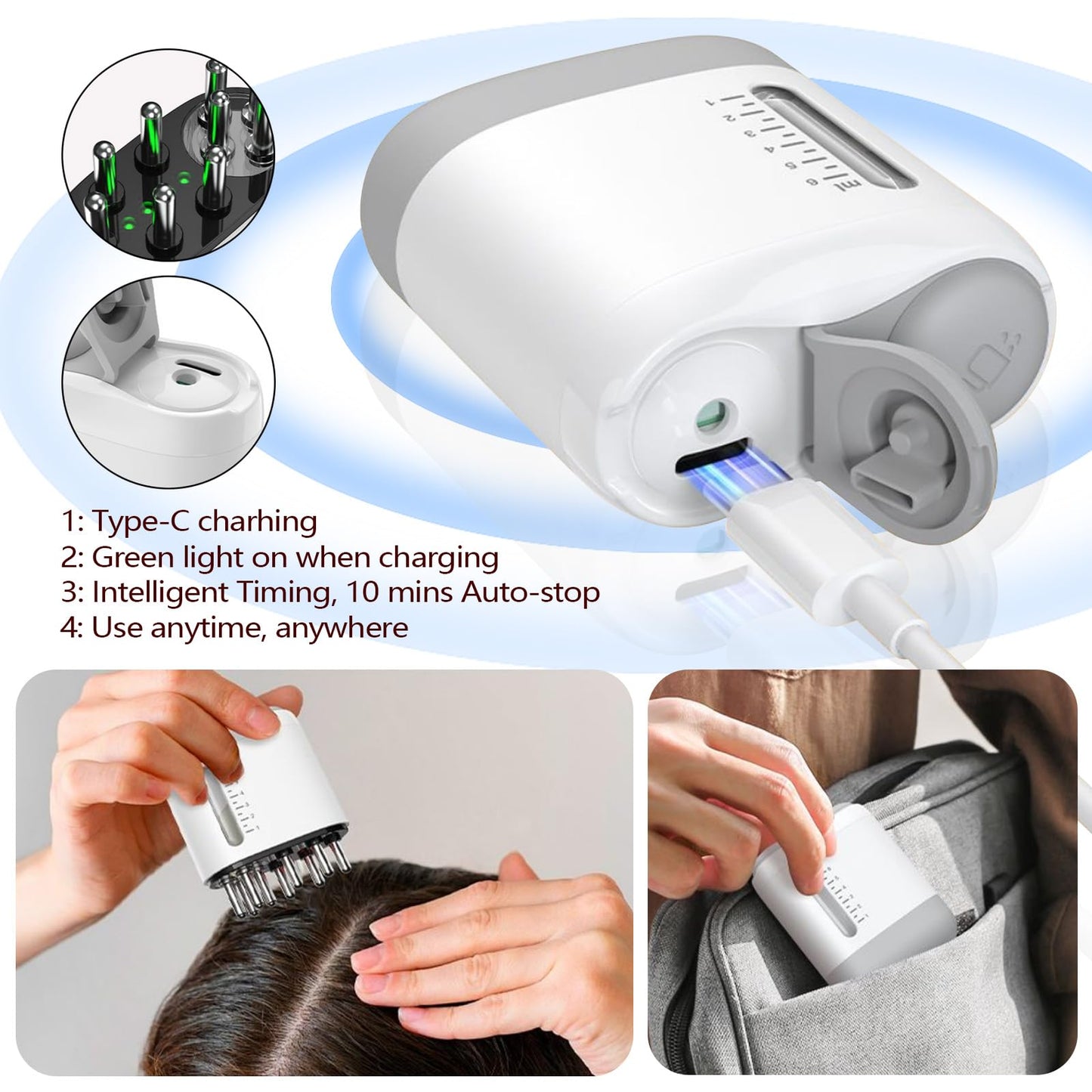 Pawfan Minoxidil Applicator, Hair Oiling Applicator, Root Comb Applicator，Scalp Oil Dispenser, 2-in-1 Hair Growth Oil Applicator and Scalp Massager for Hair Treatment and Growth - Medaid International