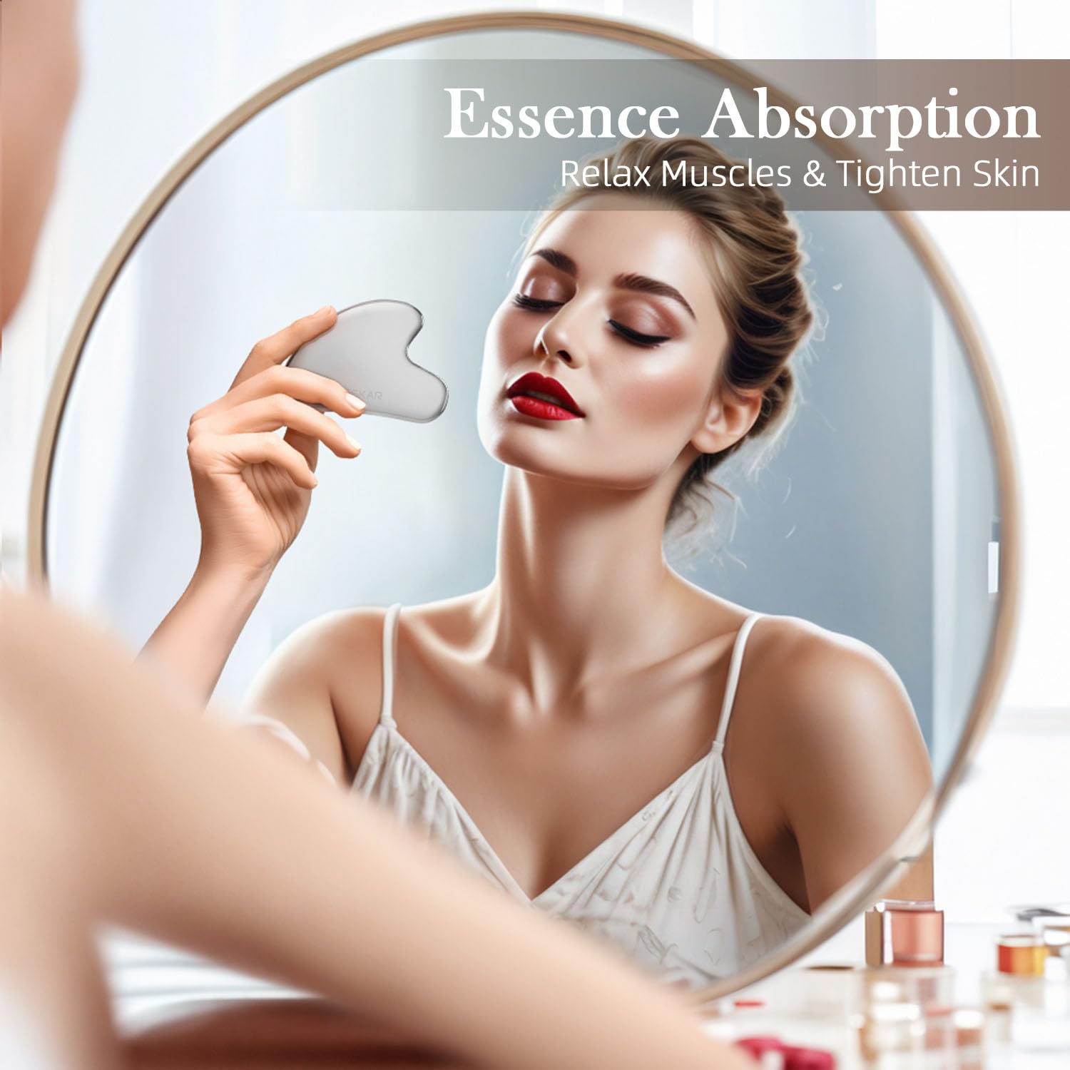 BESKAR Gua Sha Facial Tools, Stainless Steel Guasha Massage Sticks for Jawline Sculpting, Tighten Face Skin and Reduce Wrinkles, Face Eyes Body Neck Massage Tool, Skin Care Gift - Medaid International