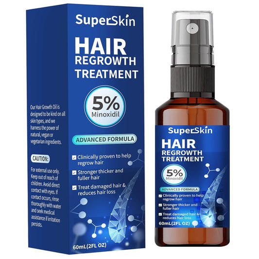 5% Minoxidil Hair Growth Serum For Men and Women 60Ml Hair Regrowth Treatment Spray For Stronger Thicker Longer Hair Help to Stop Thinning and loss hair 1 Month supply - Medaid International