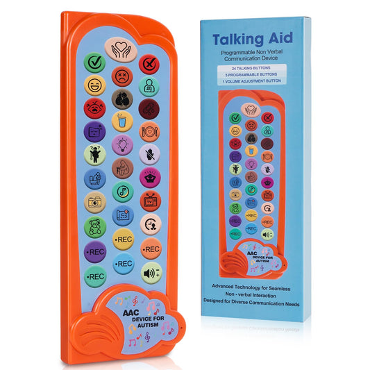 AAC Device for Autism Communication Device for Nonverbal Kids & Adults, Non Verbal Communication Tools for Speech Therapy, Autism Talking Aids with 5 Programmable Buttons & Adjustable Volume - Medaid International