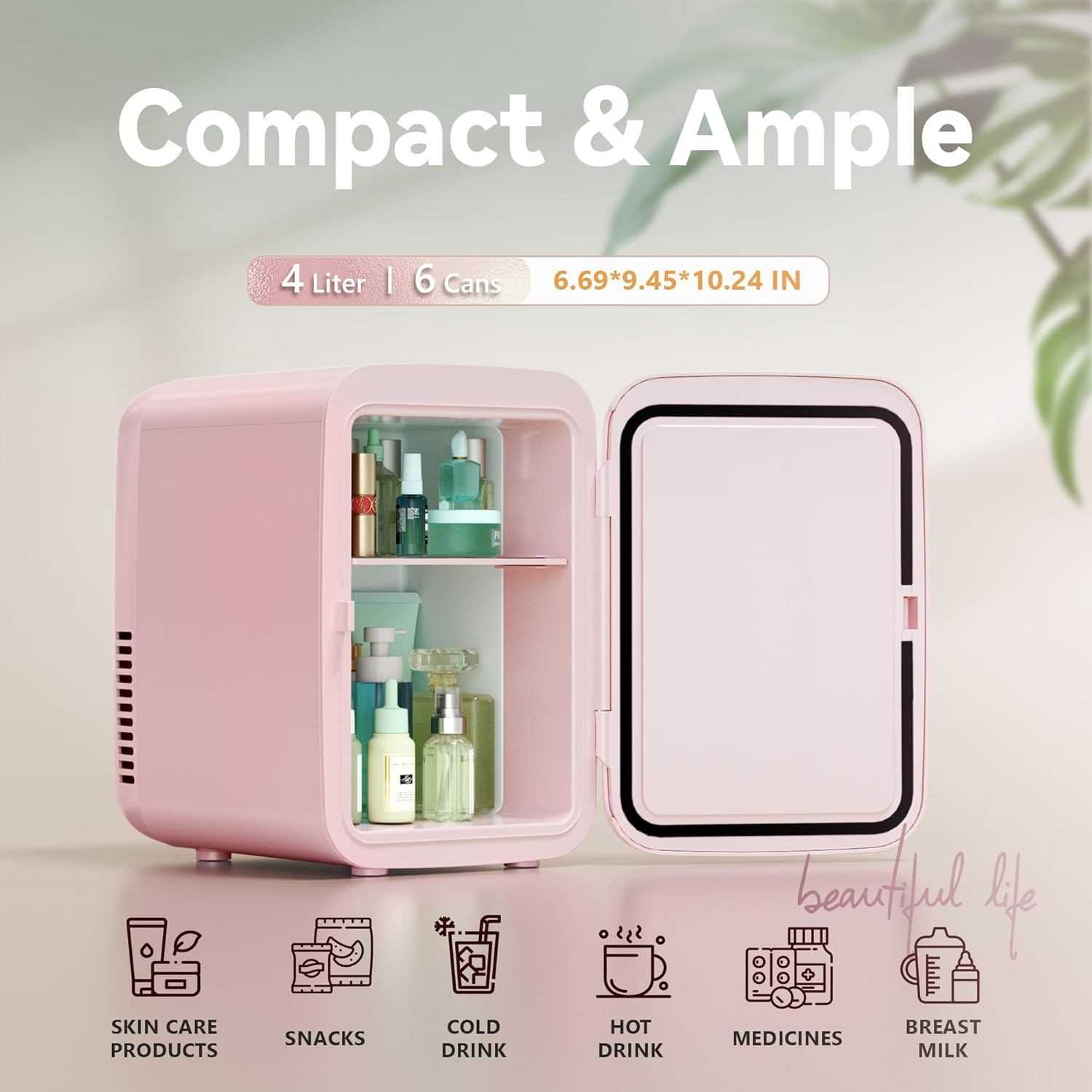 Mini Fridge - Portable Cooler & Warmer for Skincare, Drinks, Food - Medaid International