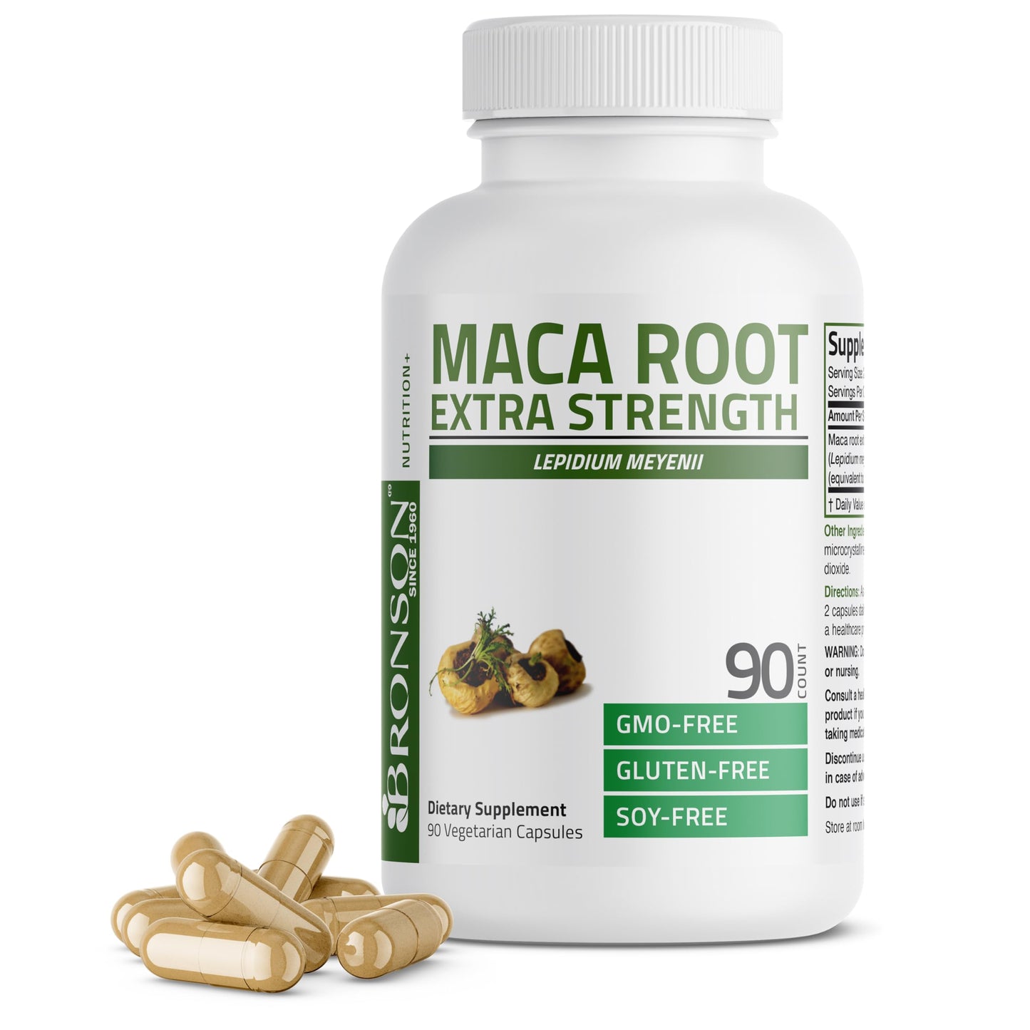 Bronson Maca Root Extra Lepidium Meyenii, Non-GMO, 90 Vegetarian Capsules - Medaid International