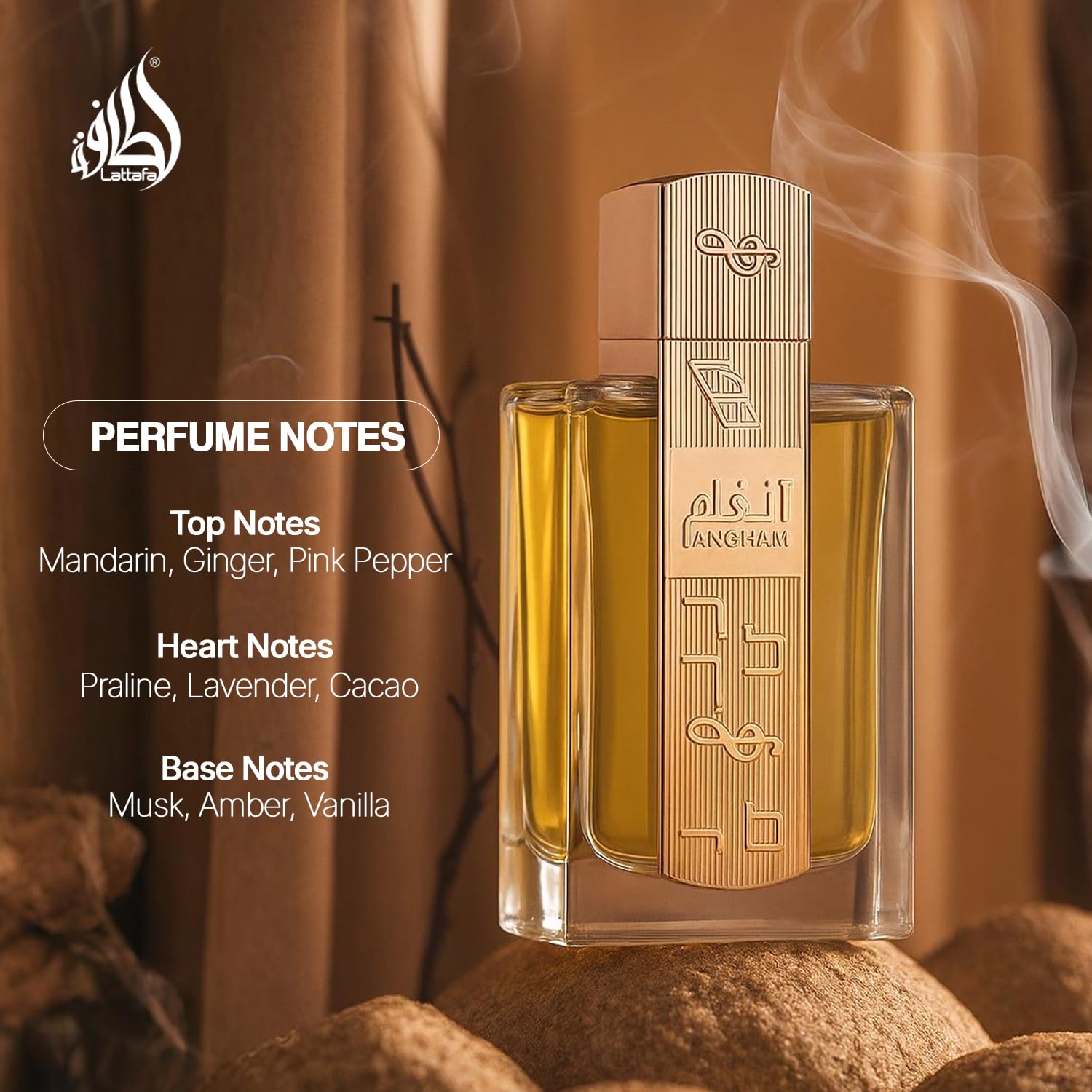 Lattafa Angham - Citrus, Lavender, Musk, Amber, Vanilla - Eau de Parfum Long-Lasting Fragrance for Unisex, 3.40 Ounce / 100 ml - Medaid International