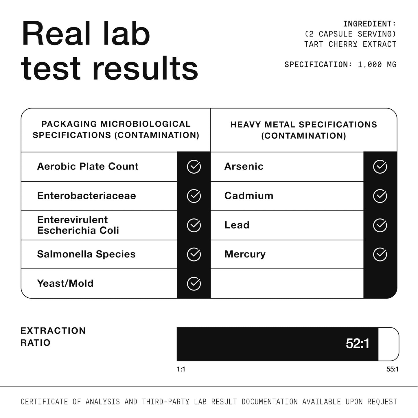 Tart Cherry Capsules - Ultra High Potency 52:1 Extract - Highly Concentrated - Third-Party Lab Tested for Purity & Quality - 120 Capsules - Medaid International