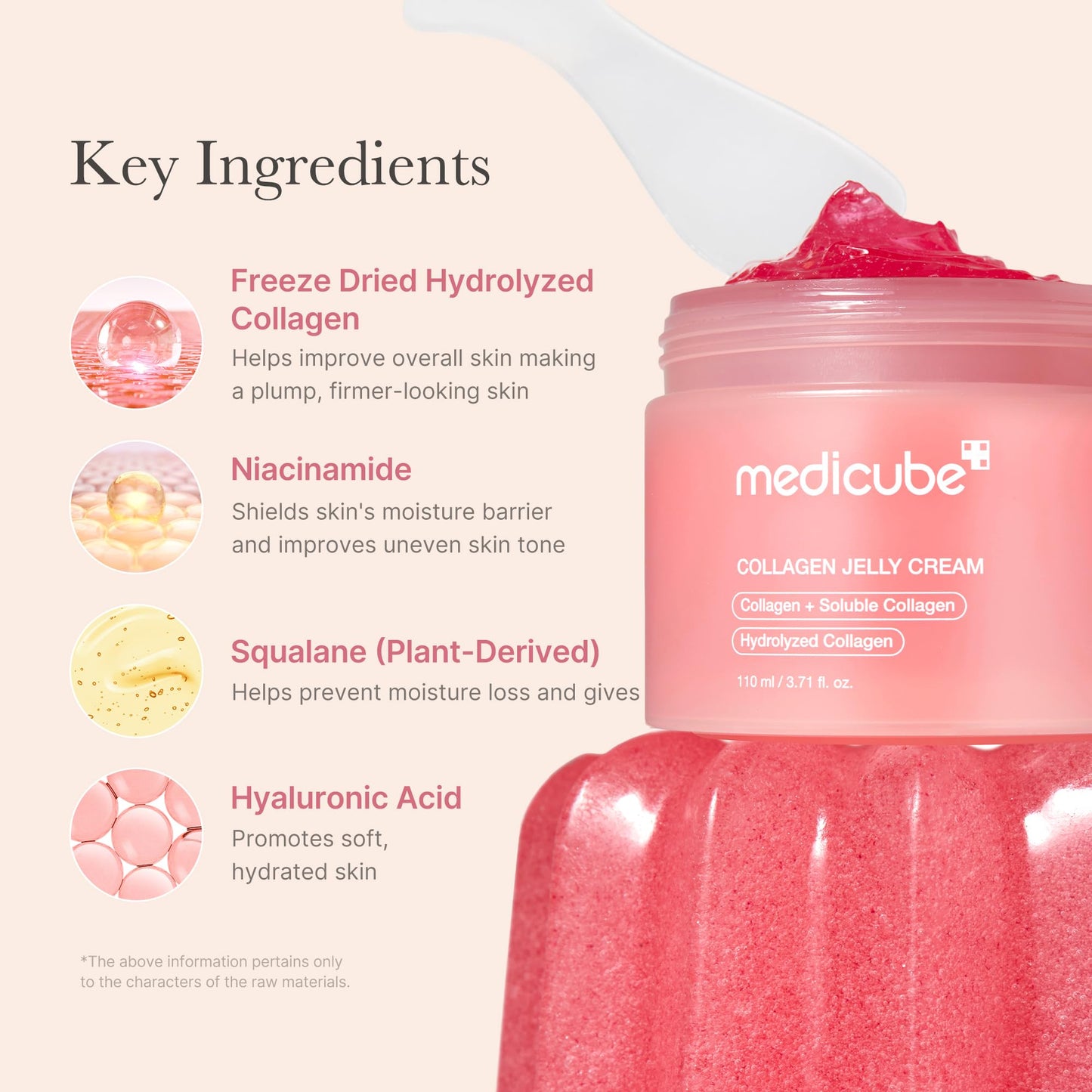 medicube Collagen Jelly Cream- Niacinamide & Freeze-Dried Hydrolyzed Collagen-Boosts skin barrier hydration & gives 24h Glow & Firmer looking skin | No artificial color, Korean skincare (3.71 fl.oz.) - Medaid International