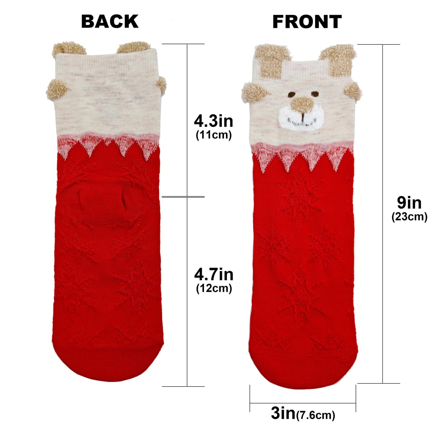 AIMI 3 Pairs Kids Elk Christmas Socks for Girls Boys Years Old Holiday Sock Soft Casual Crew Socks with Gift Box for Children (US, Age, 3 Years, 5 Years) - Medaid International