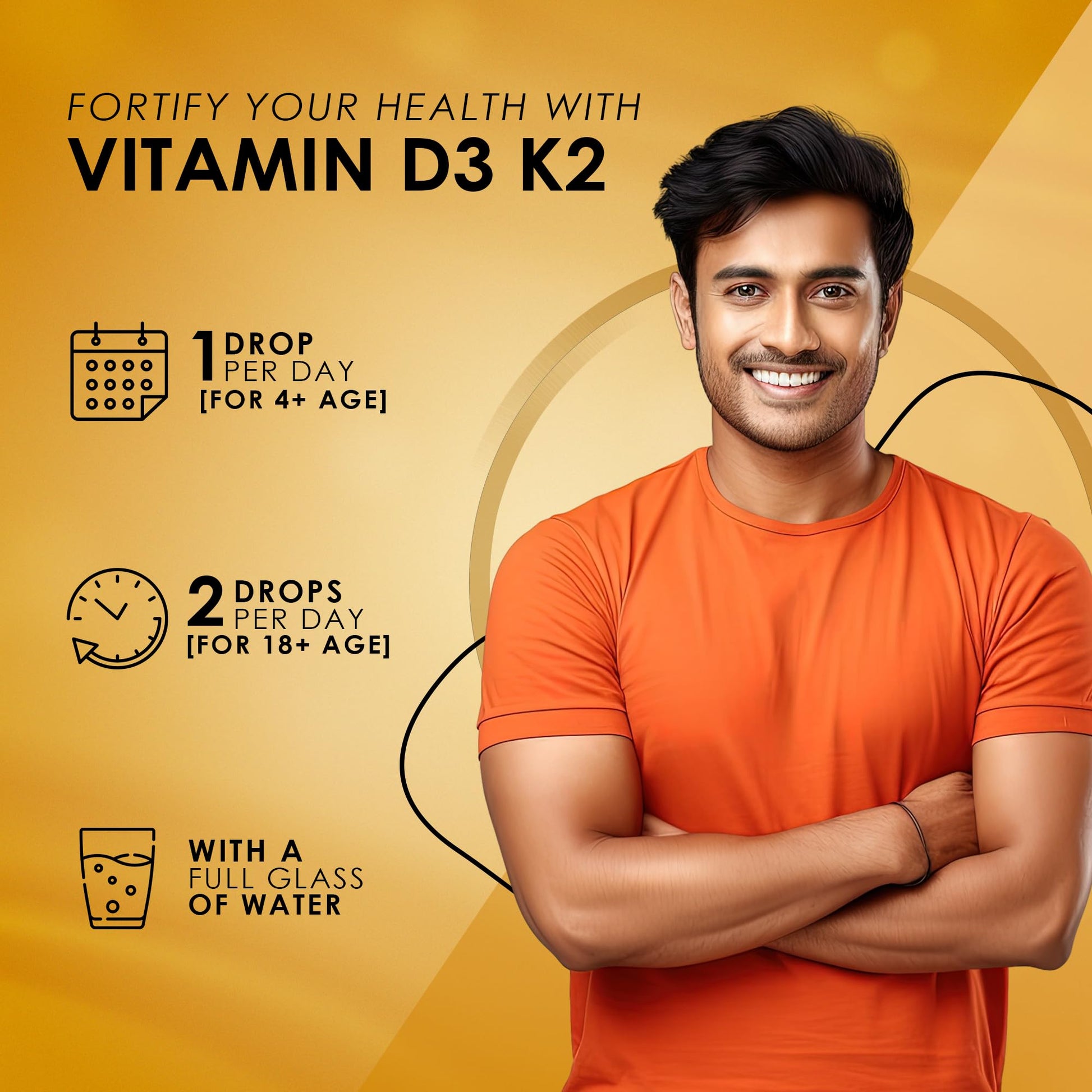 AMBROSIAL Vitamin D3 K2 Drops - for Adults and Kids (Pack of 1-30ml) - Medaid International