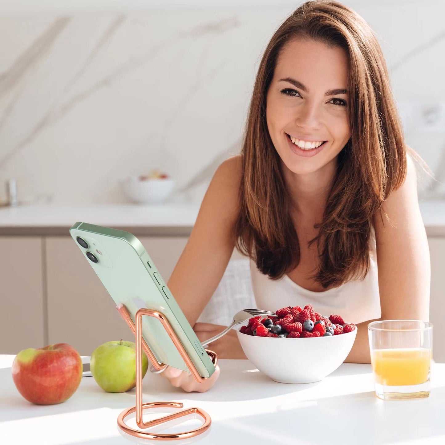 ROPOSY Cell Phone Stand Holder Desk Accessories, Cute Metal Rose Gold, Compatible with All Mobile Phones, iPhone, Switch, iPad - Medaid International