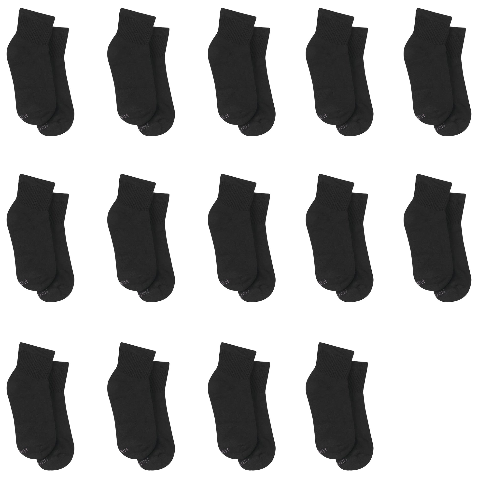 Hanes Womens Value Pack, Ankle Soft Moisture-wicking Socks, Available In 10 And 14-packs, Black - 14 Pack, 8-12 US - Medaid International