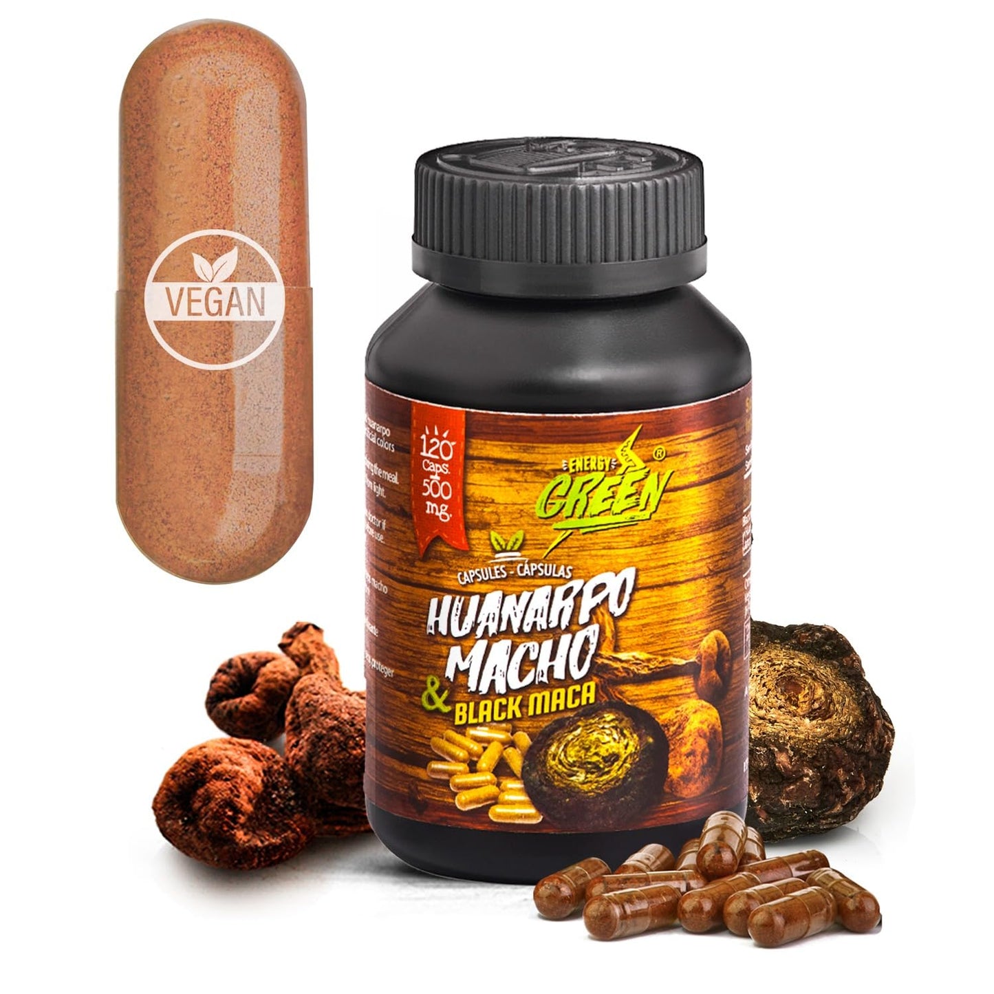 Black Maca Root and Huanarpo Macho Capsules l 100% Natural Energizer and Booster l Immune Support for Men (1500mg per Serving) l Male Health supplenent l Amazon Andes - Medaid International