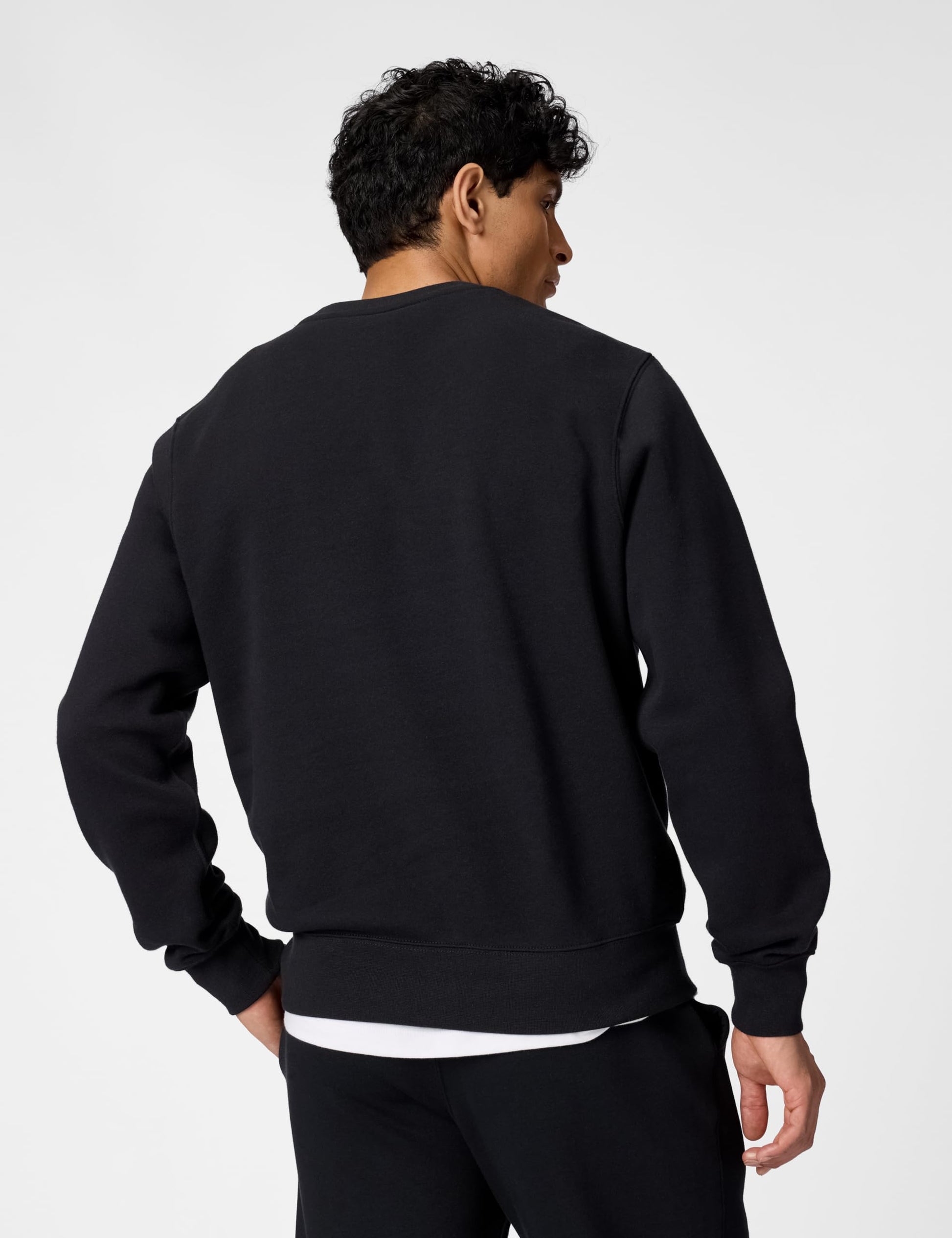 Nike Men's Club Fleece Crew Sweatshirt, Black/White, Medium - Medaid International