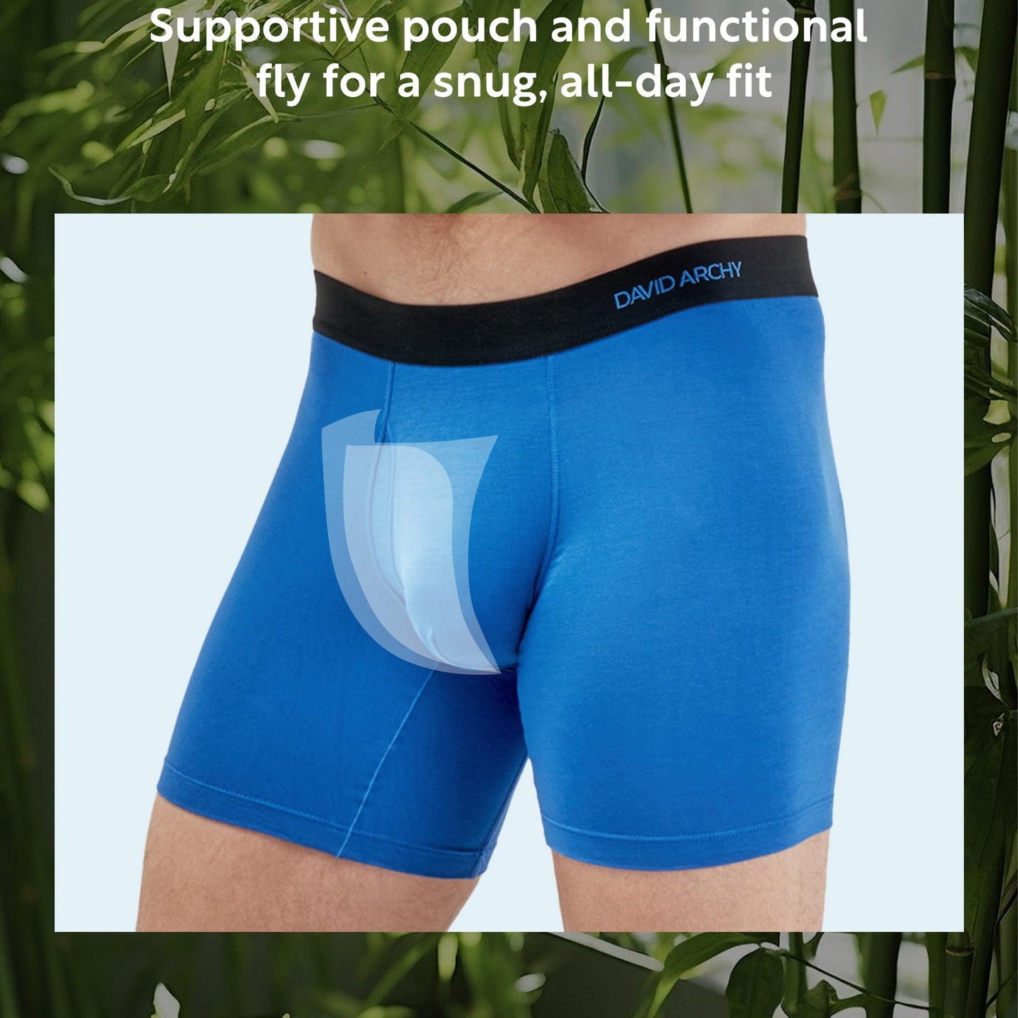 DAVID ARCHY Mens Underwear Rayon made from Bamboo 7-Pack, Wicking-Moisture & Cool Boxer Briefs with Support Pouch, Breathable Soft Stretch Boxers for Men with Fly (L, Seven Colors - 6.5'') - Medaid International