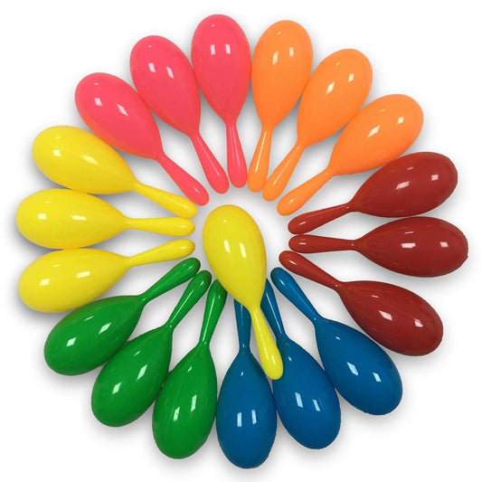 OuMuaMua 24CT Maracas Shakers Mini Noisemakers for Mexican Cinco de Mayo Fiesta?s Centerpiece Decoration or Party Favors 6 Neon Colors - Medaid International