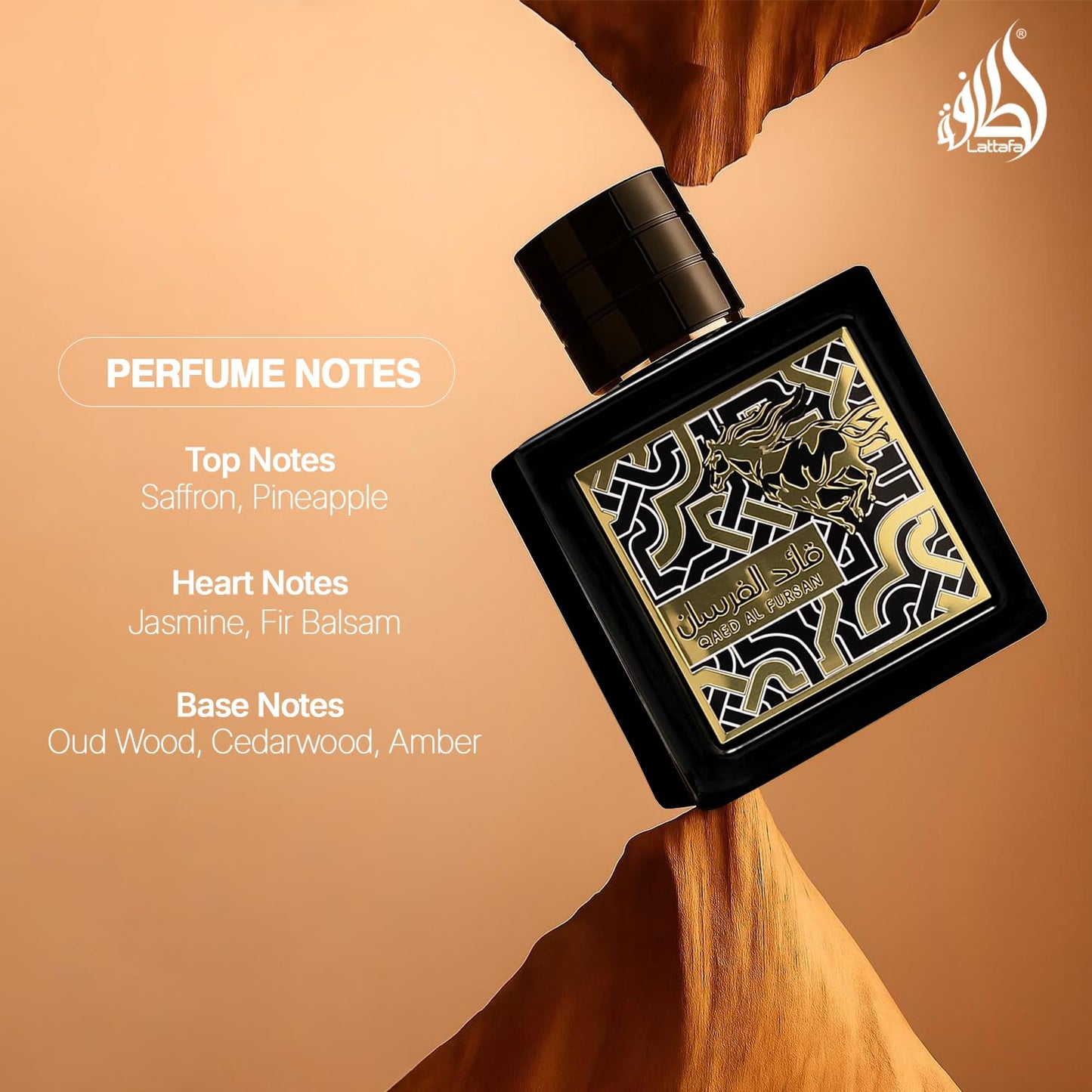 Lattafa Qaed Al Fursan for Men Eau de Parfum Spray, 3.04 Ounce - Medaid International