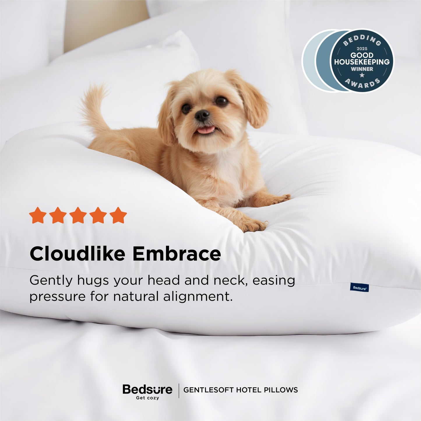 Bedsure Pillows Queen Size Set of 2 - Soft Bed Pillows for Sleeping 2 Pack, Fluffy and Supportive, Hotel Quality, Original Down Alternative Filling for Side, Back Sleepers - Medaid International