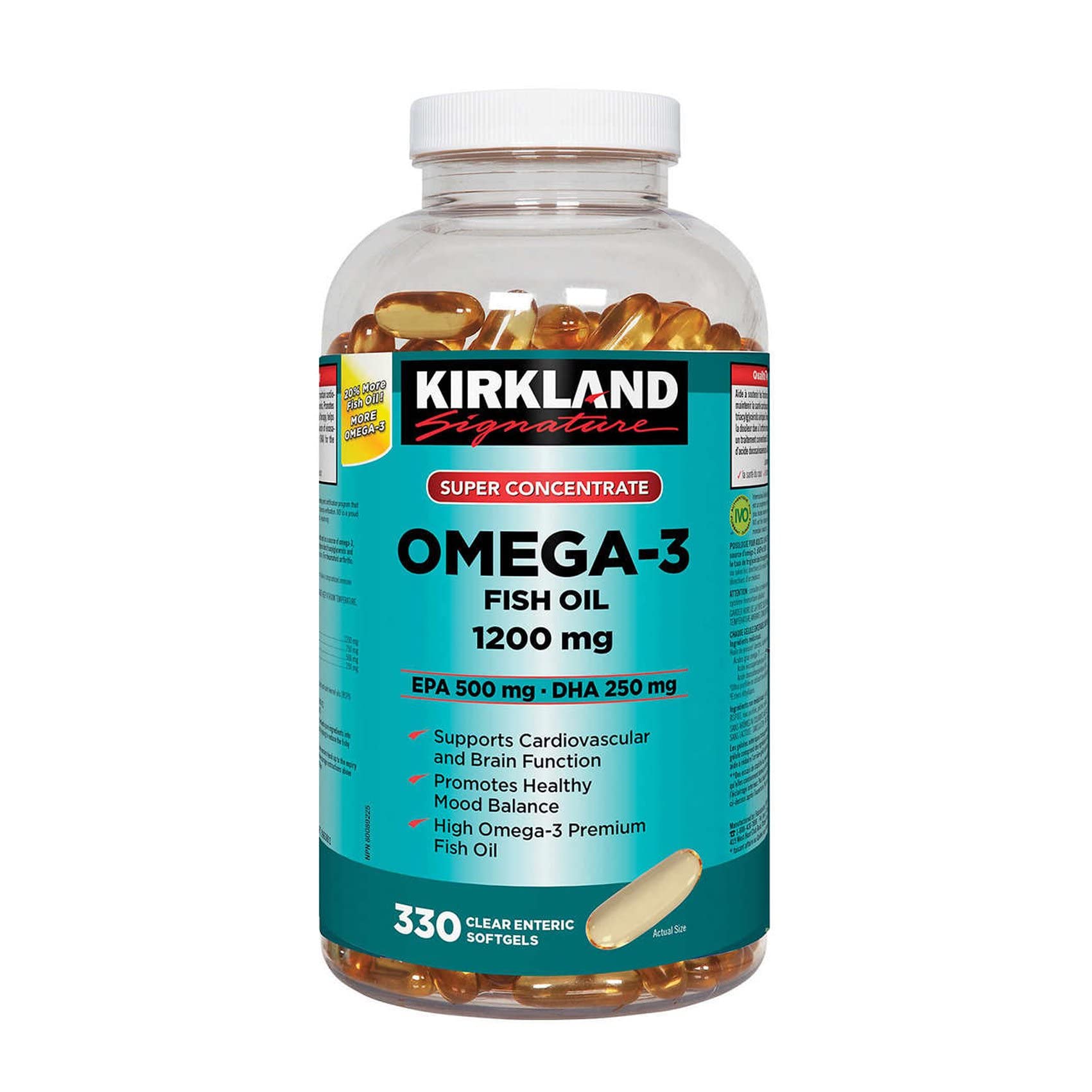 Kirkland Omega-3 Fish Oil 1000mg 300 Softgels - Medaid International