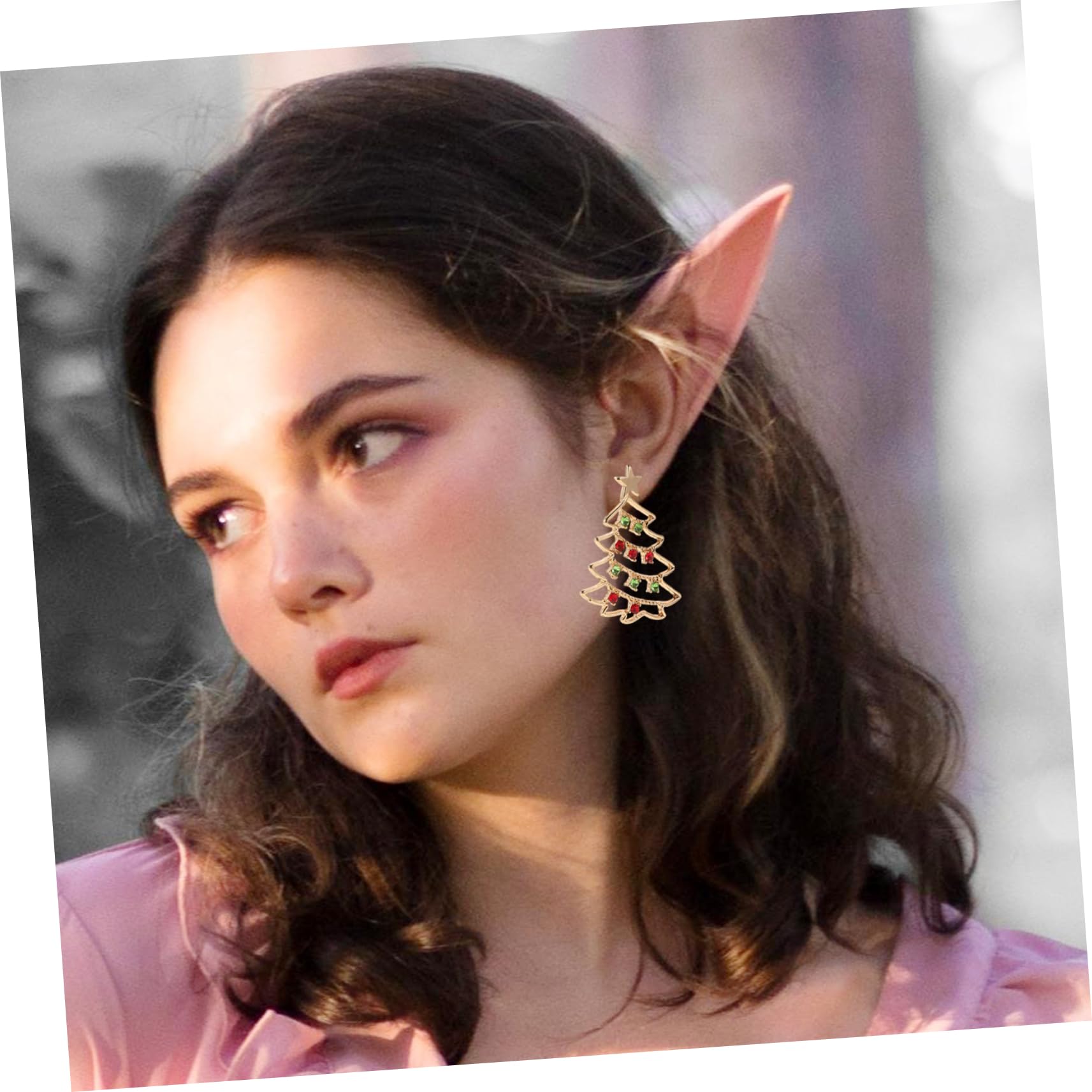 1Pair Exquisite Christmas Tree Shape for Women Holiday Jewelry Festive Cartoon Design Durable Present for Xmas Parties - Medaid International