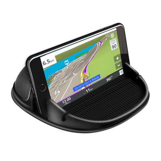 Loncaster Car Phone Holder, Car Phone Mount Silicone Car Pad Mat for Various Dashboards, Slip Free Desk Phone Stand Compatible with iPhone, Samsung, Android Smartphones, GPS Devices and More, Black - Medaid International