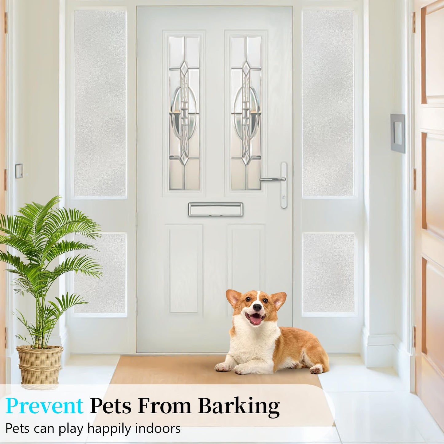 Niviy Etched Privacy Window Film Frosted Glass Static Cling Non Adhesive Window Frost Film for Home Office, 35.4 inch x 78.7 inch - Medaid International