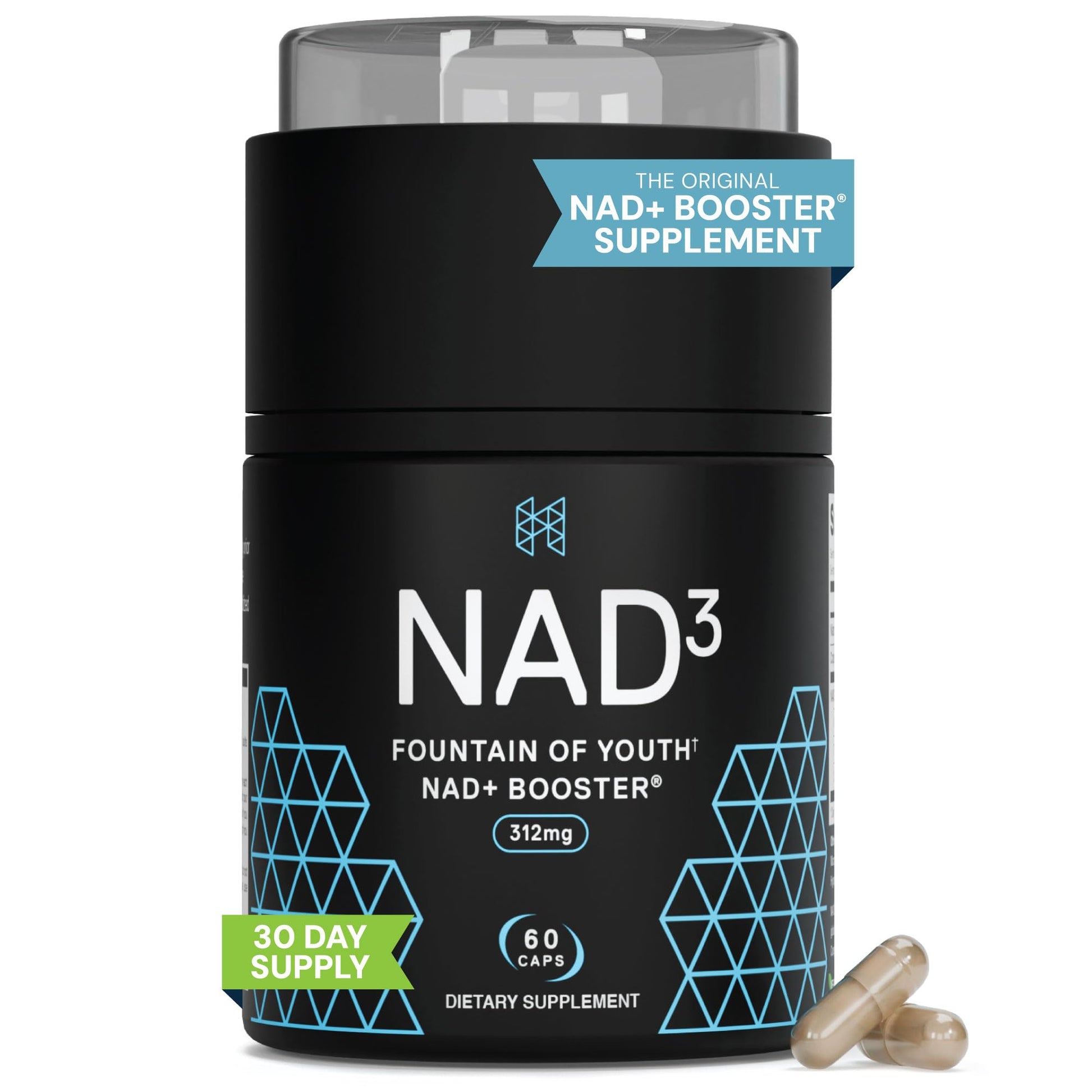 HPN NAD3 Clinical NAD+ Booster, Cellular Health & Natural Energy - NAD Supplement for Healthy Aging, Metabolic Support, NRF2 & Longevity, Nicotinamide Riboside & NMN Alternative, 60ct, 30-Day Supply - Medaid International