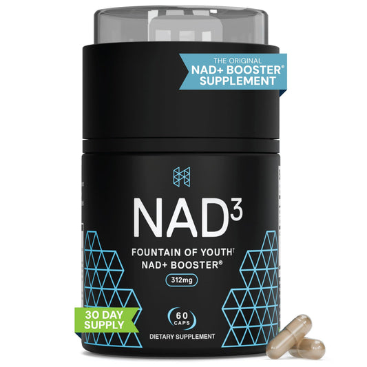 HPN NAD3 Clinical NAD+ Booster, Cellular Health & Natural Energy - NAD Supplement for Healthy Aging, Metabolic Support, NRF2 & Longevity, Nicotinamide Riboside & NMN Alternative, 60ct, 30-Day Supply - Medaid International