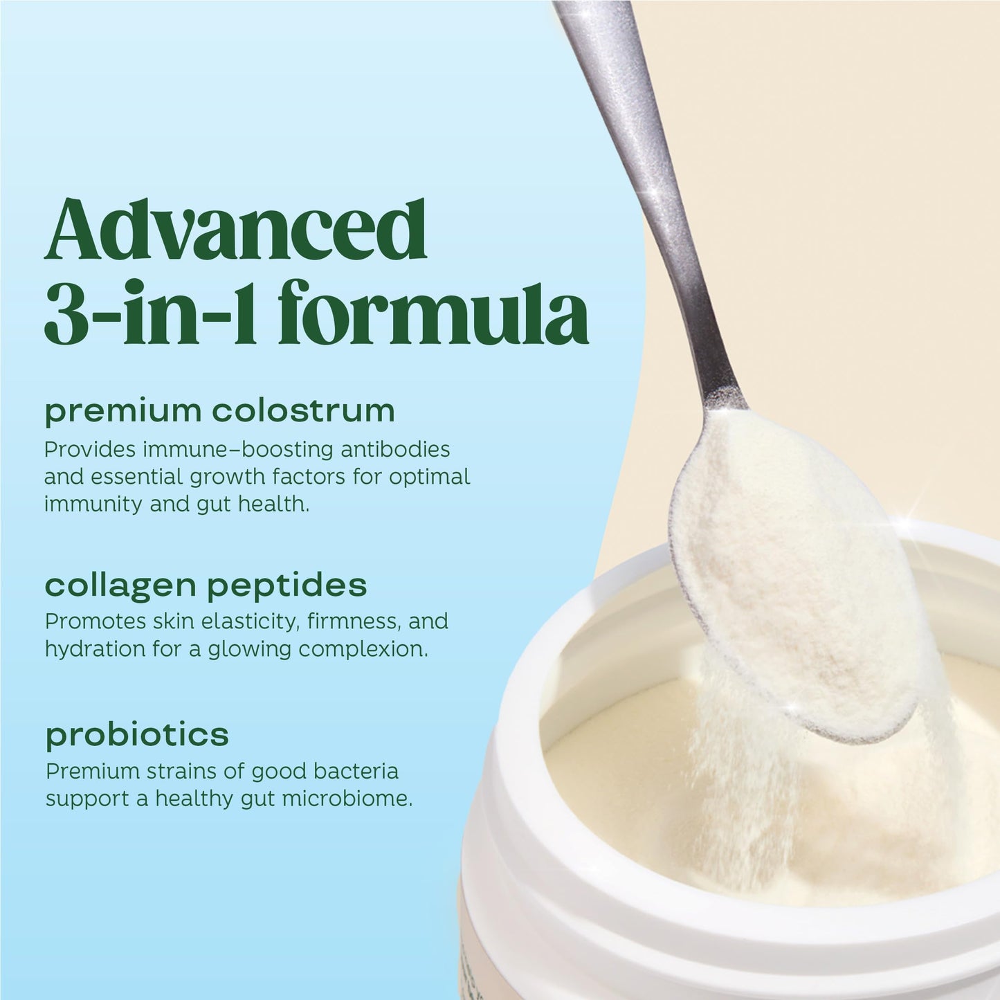 Bloom Nutrition Bovine Colostrum Powder with Vitamin B-12 for Gut Health, Immune Support, Hair Growth & Beauty Supplement | Unflavored, 25 Servings - Medaid International