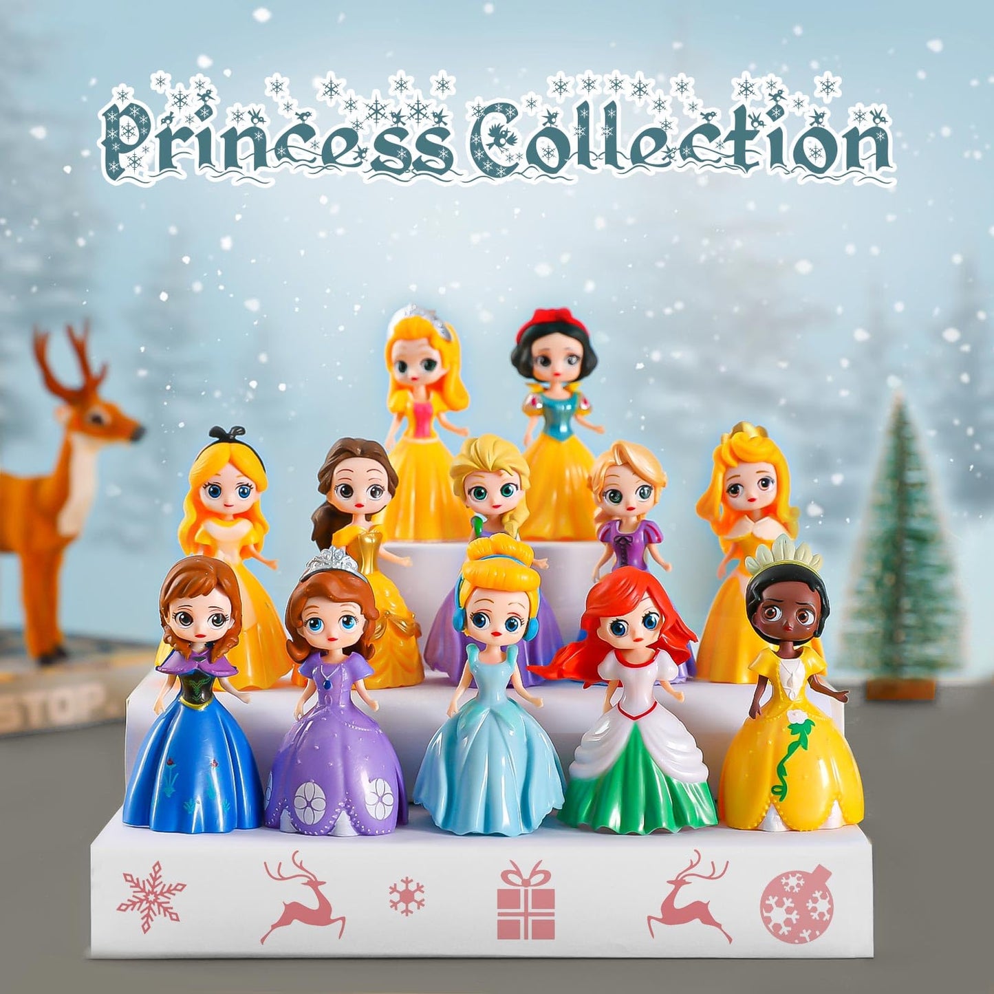 Advent Calendar for Girls Princess Deformation Toy 24 Days Countdown Calendars Princess Transformable Toys and Decorate Ideal for Christmas Countdown and Fun Play Party Favor, Xmas Gifts, Classroom Prizes - Medaid International