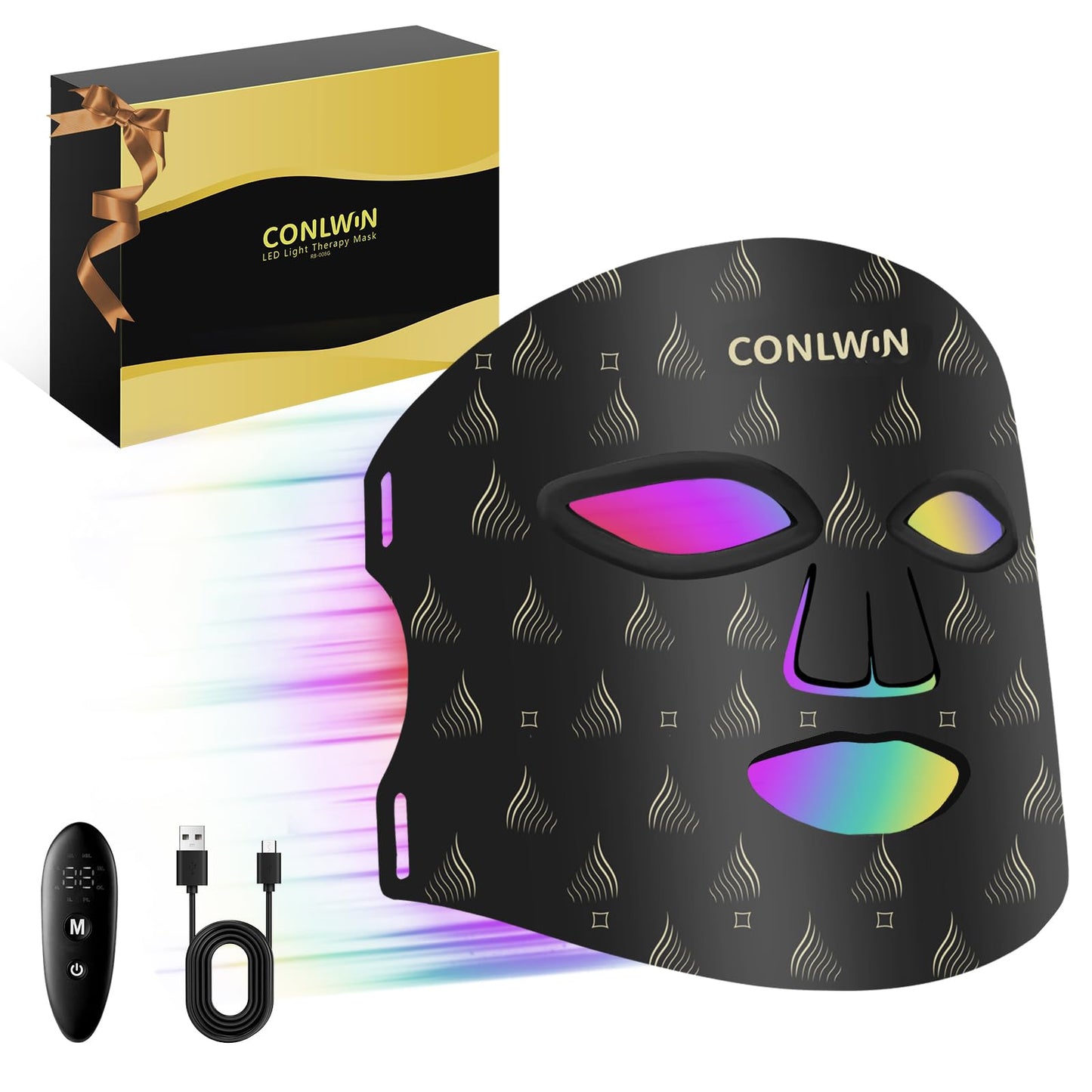 CONLWIN Red Light Therapy Mask for Face, 8 Modes Ultra Lightweight Red Light Mask with 850nm Near Infrared, 2000mAh Rechargeable Portable LED Face Mask Light Therapy with Timer for Anti-Aging at Home - Medaid International