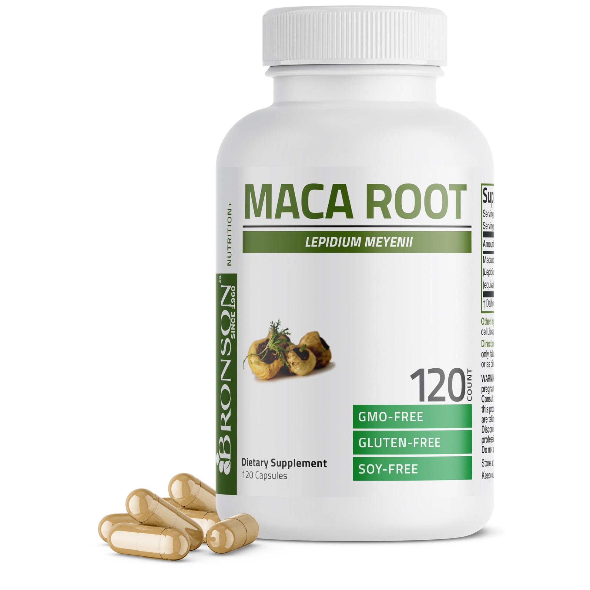 Bronson Maca Root Lepidium Meyenii Non-GMO, 120 Vegetarian Capsules - Medaid International