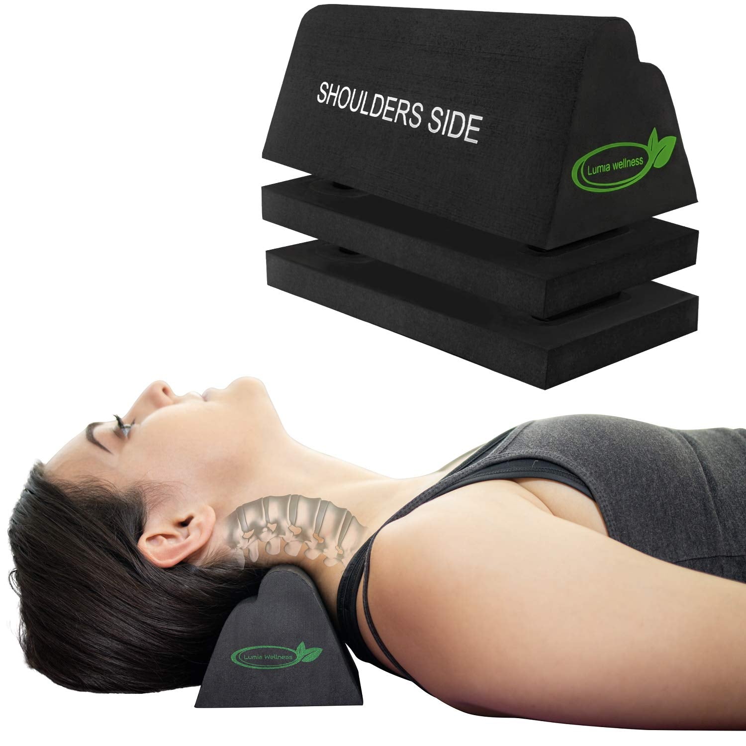 Lumia Wellness Cervical Orthotic Traction Block, Firm, Spinal & Neck Alignment, Cervical Traction Device & Neck Stretcher - Medaid International