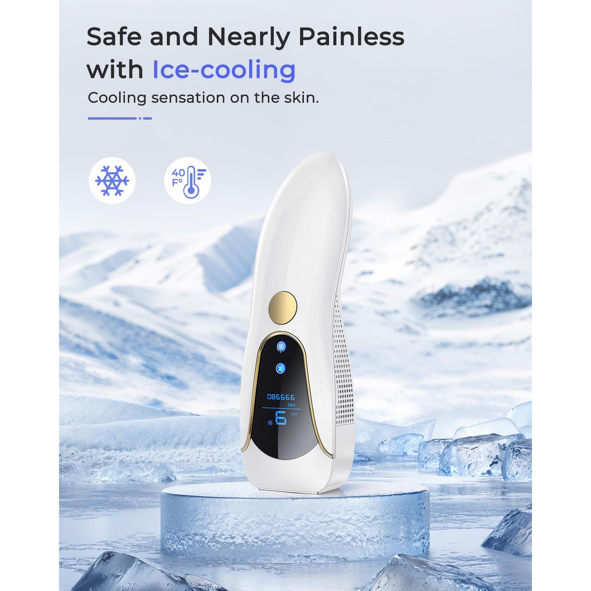 Finequin Laser Hair Removal for Women and Men, Air 15 Ice-cooling IPL Device Hair Removal for Nearly Painless & Long-Lasting Results From Home, 3 Modes & Auto Flashing for Fast Full Body Hair Removal - Medaid International