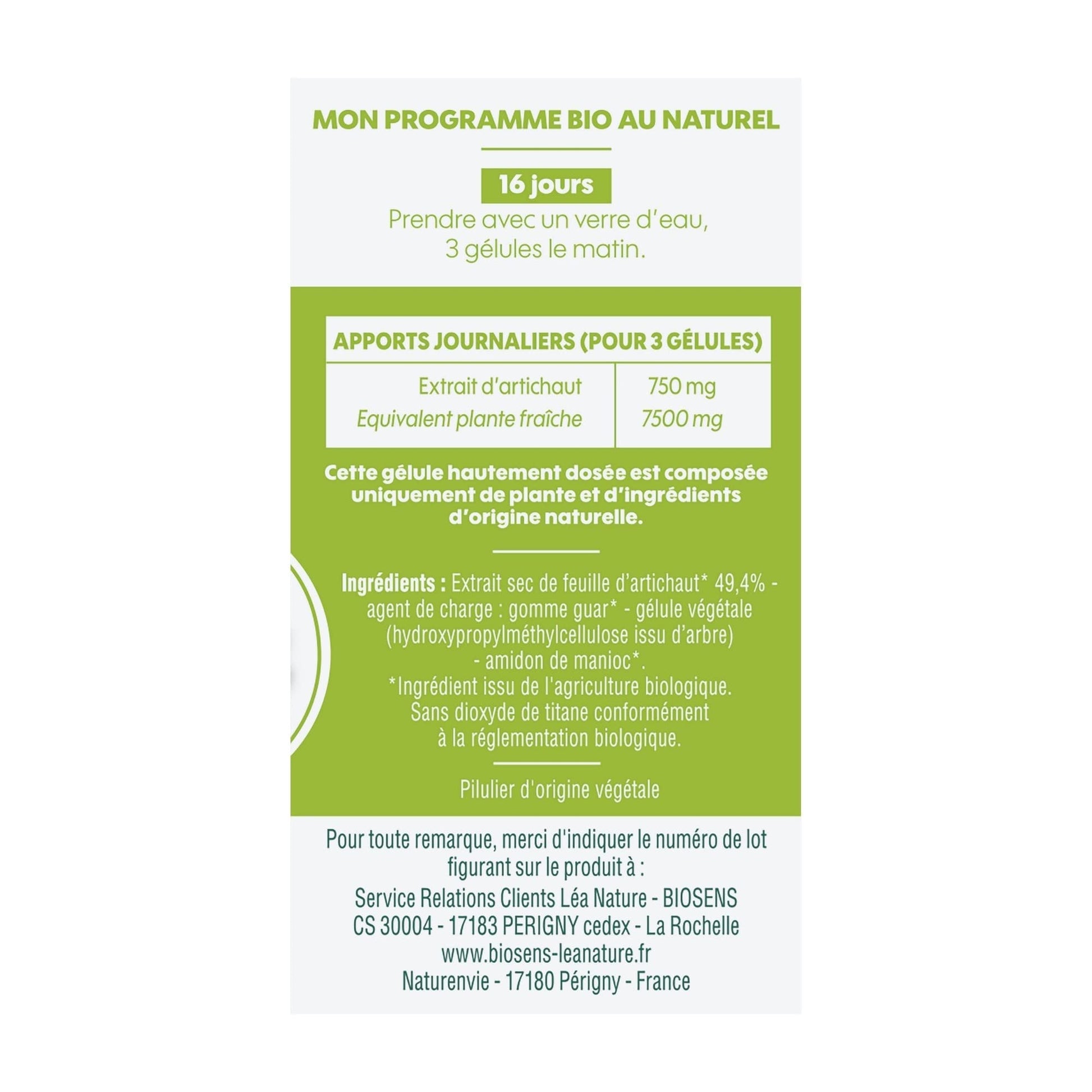 Biosens - Gélule végétale Artichaut détoxine - Amincissant, Détoxinant - Certifié Bio AB Vegan - Fabriqué en France - Programme de 16 jours - 48 gélules (Lot de 2) - Medaid International