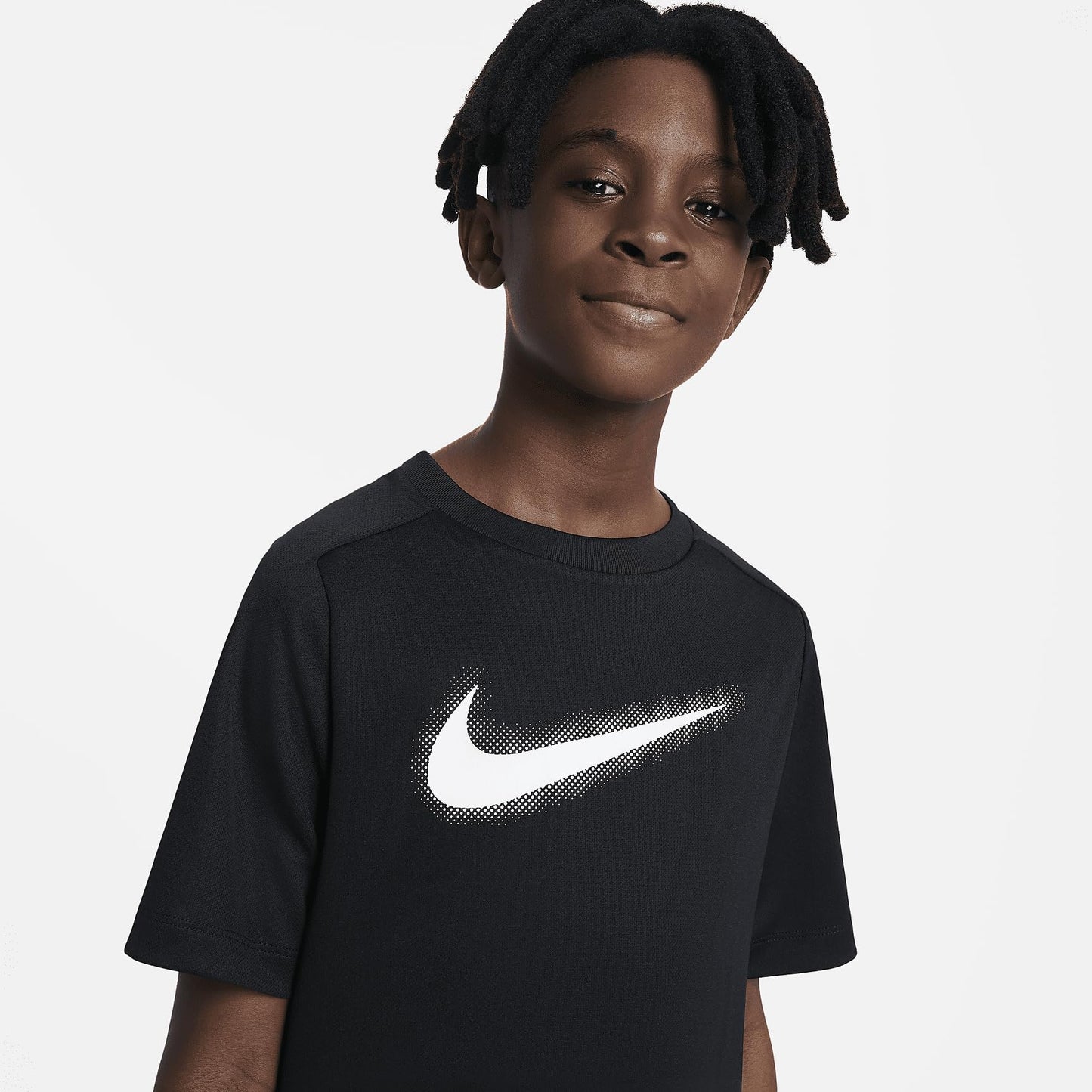 Nike Multi Big Kids' (Boys') Dri-FIT Graphic Training Top (DX5386-010, Black/White) Size X-Small - Medaid International