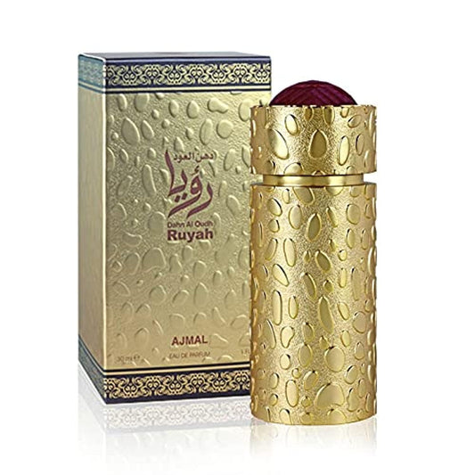 Ajmal Dahn Al Oudh Ruyah Eau De Parfum For Unisex 30 ML | Long Lasting Fragrance - Made In Dubai - Medaid International