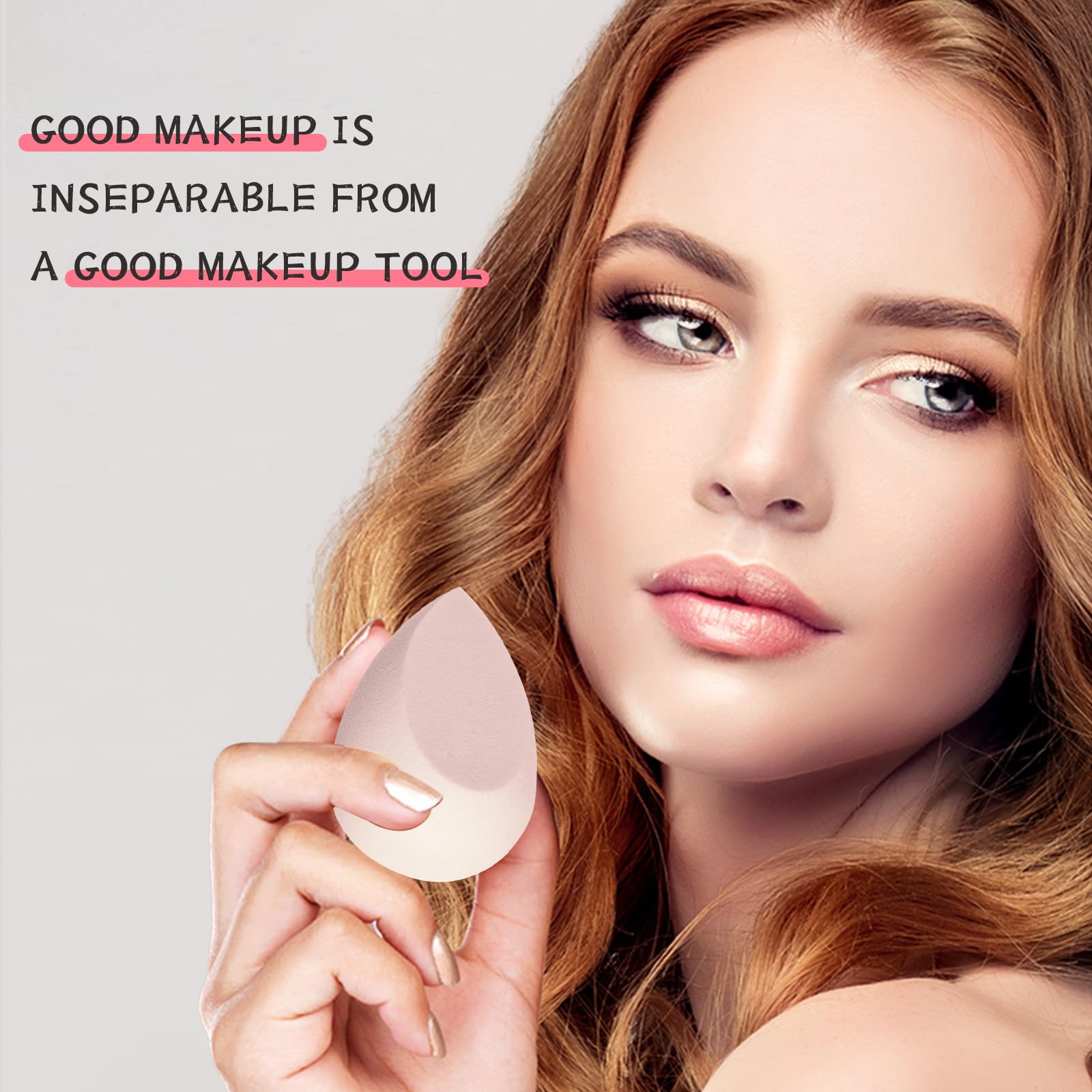 Makeup Sponges Set 4Pcs of Beauty Eggs Makeup Sponges for Foundation and Durable Suitable for Girls and Women(Pink) - Medaid International