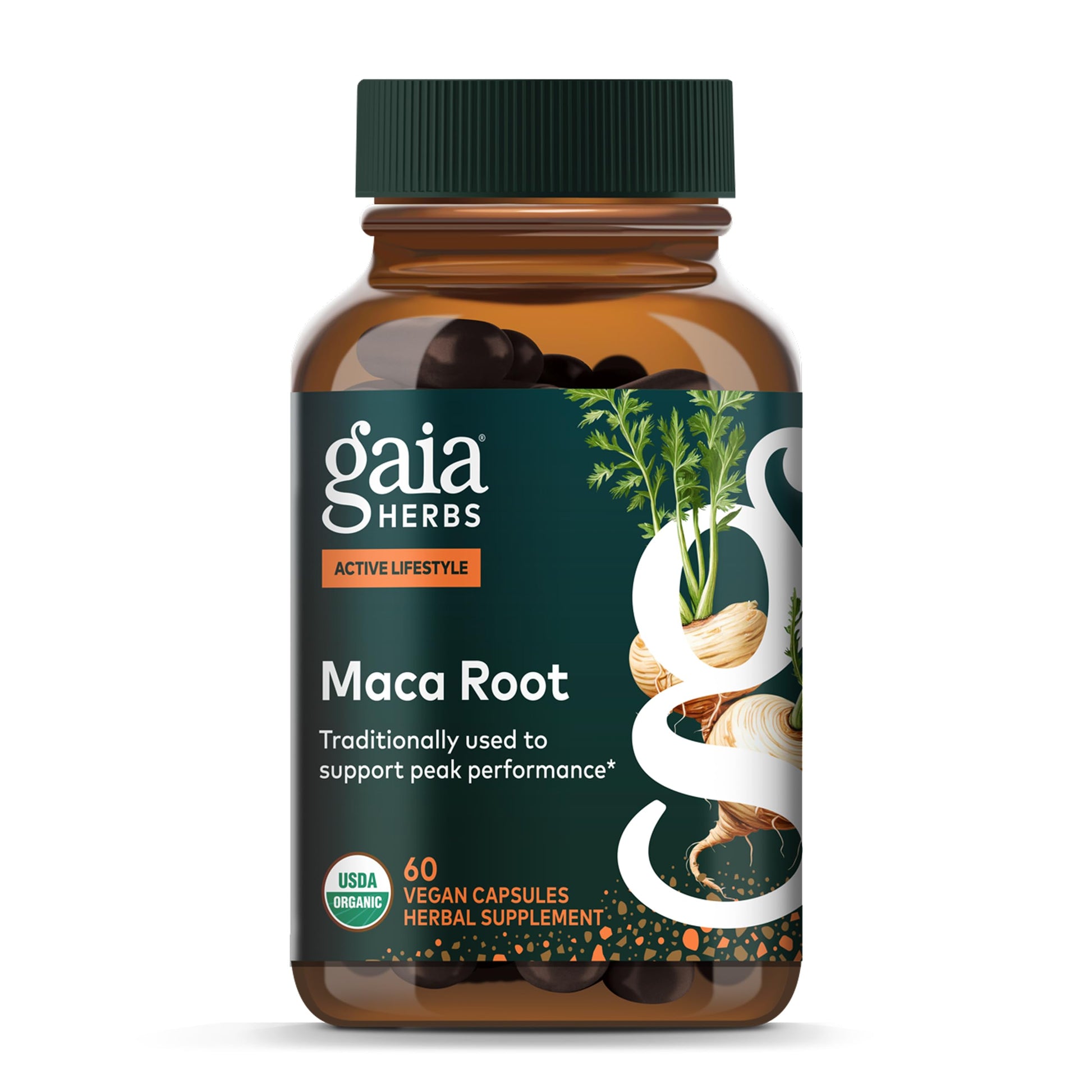 Gaia Herbs Maca Root - Caffeine-Free Natural Energy Supplement - Supports and Maintains Healthy Energy and Stamina - Made with Organic Maca Root (Lepidium meyenii) - 60 Vegan Capsules (30-Day Supply) - Medaid International