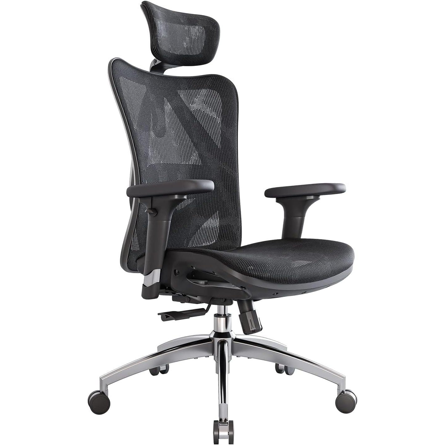 SIHOO M57 Ergonomic Office Chair with 3 Way Armrests Lumbar Support and Adjustable Headrest High Back with Tilt Function (Black) - Medaid International