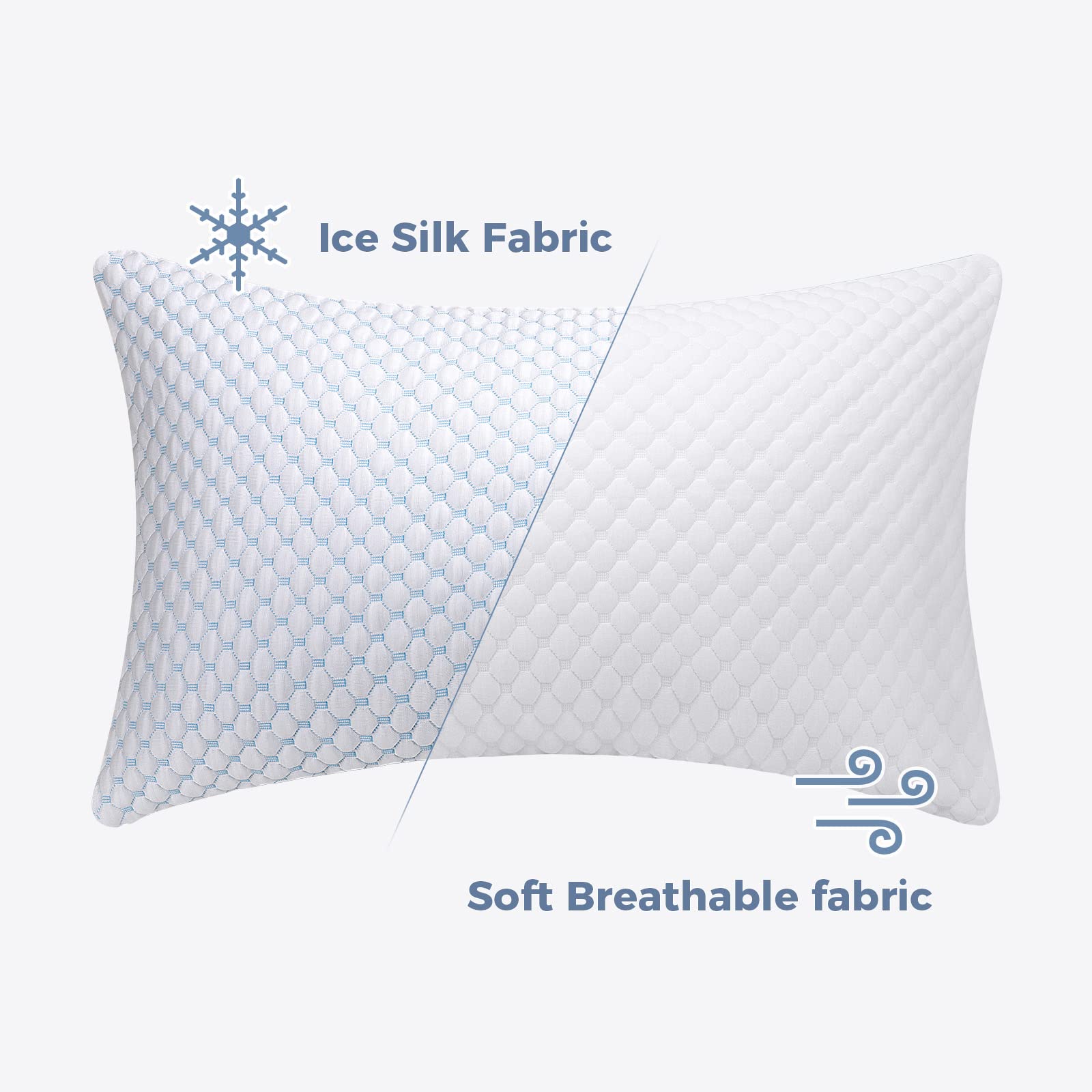 OSBED Adjustable Cooling Shredded Memory Foam Pillows King Size Set of 2 - Temperature-Regulating for Hot Sleepers with Dual Airflow Ventilation(CertiPUR-US & Hypoallergenic & Machine Washable) - Medaid International