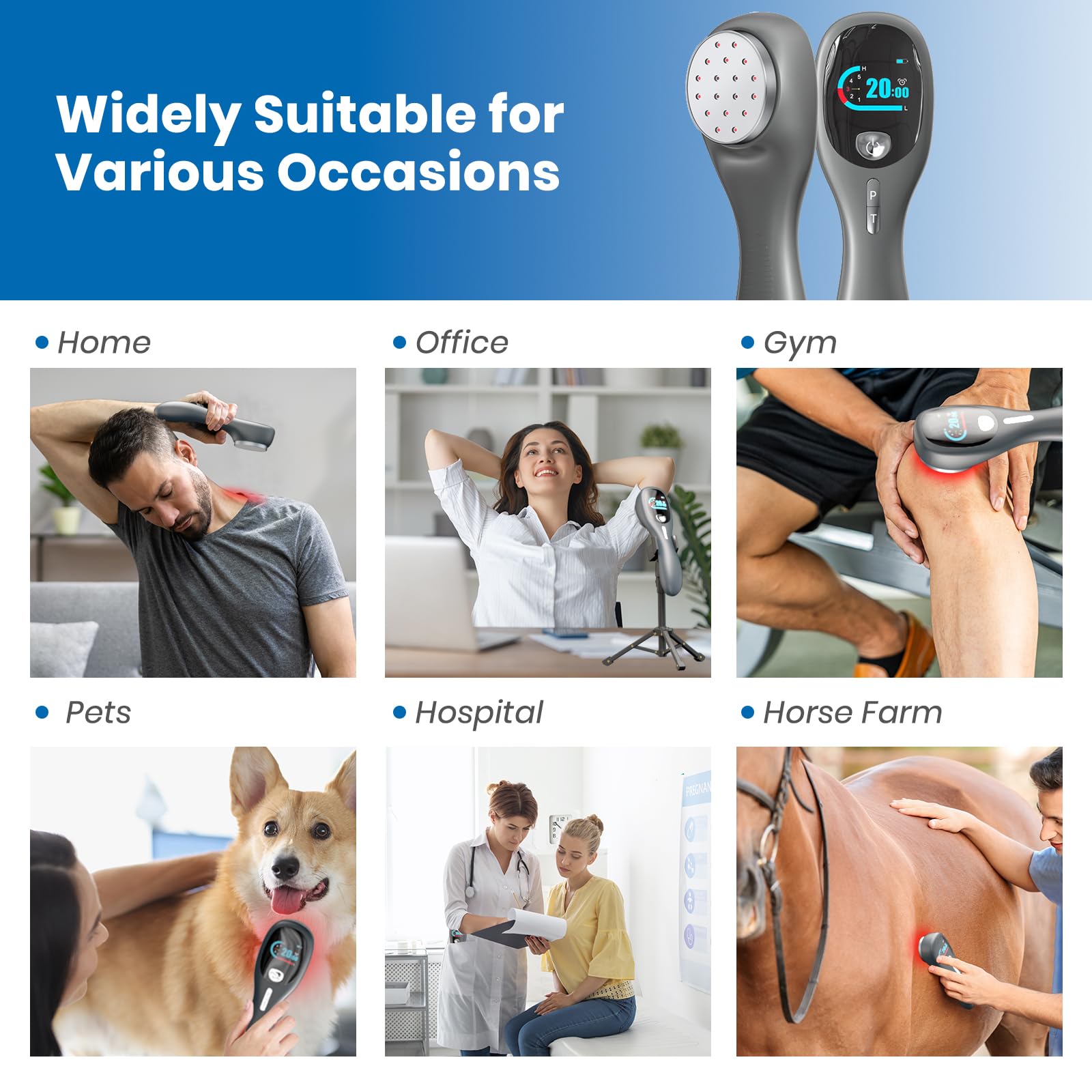 Handheld Red Light Therapy with Stand, Infrared Light Therapy Device for Body, Portable Cold Red Light Machine for Muscle and Joint Pain(4 * 808nm+14 * 650nm) - Medaid International