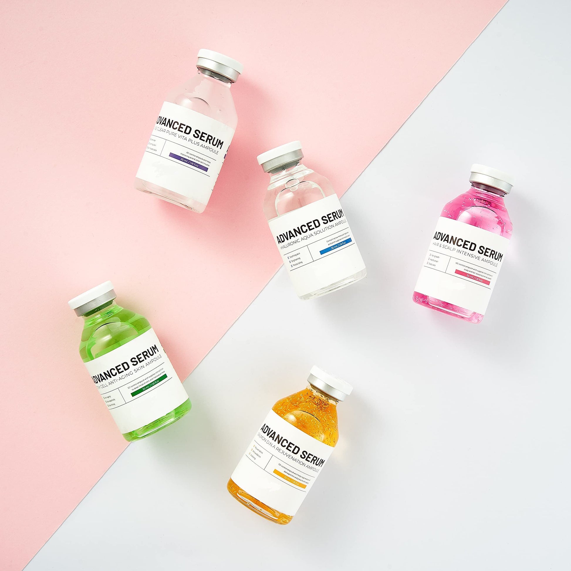 BRÜUN Advance Microneedling Korean Serum - 4 Different Booster Ampule Kit for Face and Body Including (AC + SC + SD + HY Control Serums) – Use with or without Dr Pen - Medaid International