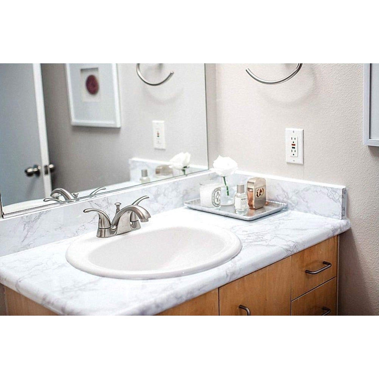 practicalWs Marble Paper Granite Gray/White Roll Kitchen Countertop Cabinet Furniture is Renovated Thick PVC Easy to Remove Without Leaving Glue Upgrade 17.71" x 196.8" - Medaid International