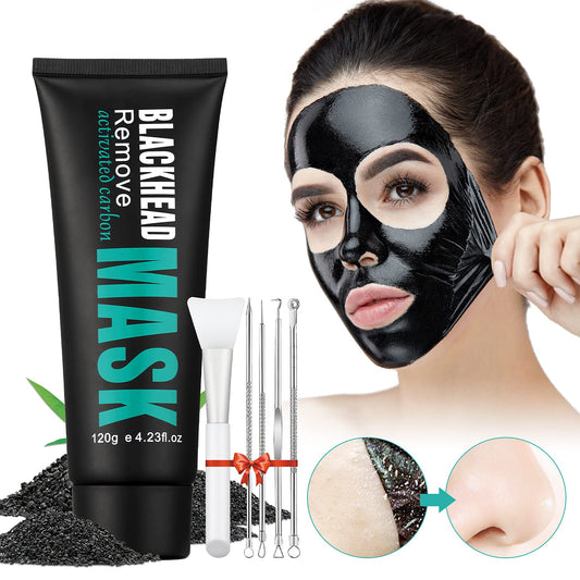 Peel Off Face Mask Blackhead Whiteheads Remover Masks Activated Charcoal Black Mask Purifying Peeling Facial Mask for Nose Pores Removal Reducing Cleansing Acne with Brush and Pimple Extractor Tools - Medaid International