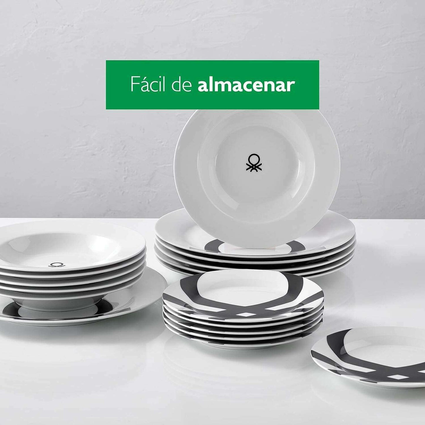 Black&White Collection, Set of 18 Pieces Dinner Set - Medaid International