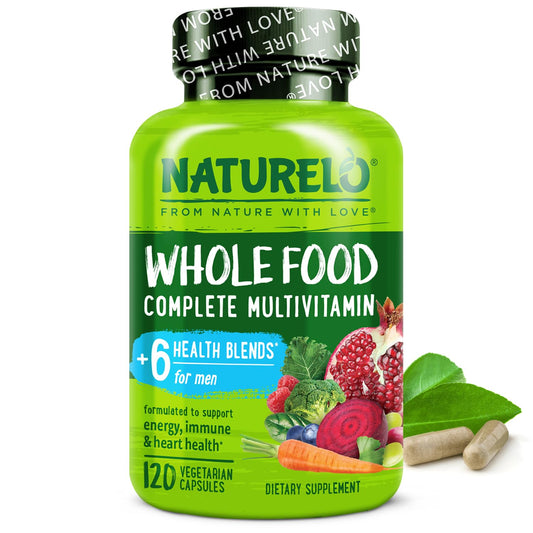 NATURELO Mens Multivitamins - Whole Food Multivitamin for Men with Vitamins, Minerals - 120 Vegetarian Capsules for Energy, Brain, Heart, Eye Health* - Medaid International