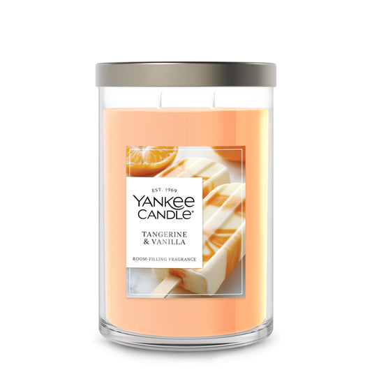 Yankee Candle Large Tumbler Scented Candle with up to 80 Hour Burn Time, Premium Plant Wax Blend for Consistent Burn, 20 oz Tumbler Candle with Room Filling Fragrance, Tangerine & Vanilla - Medaid International