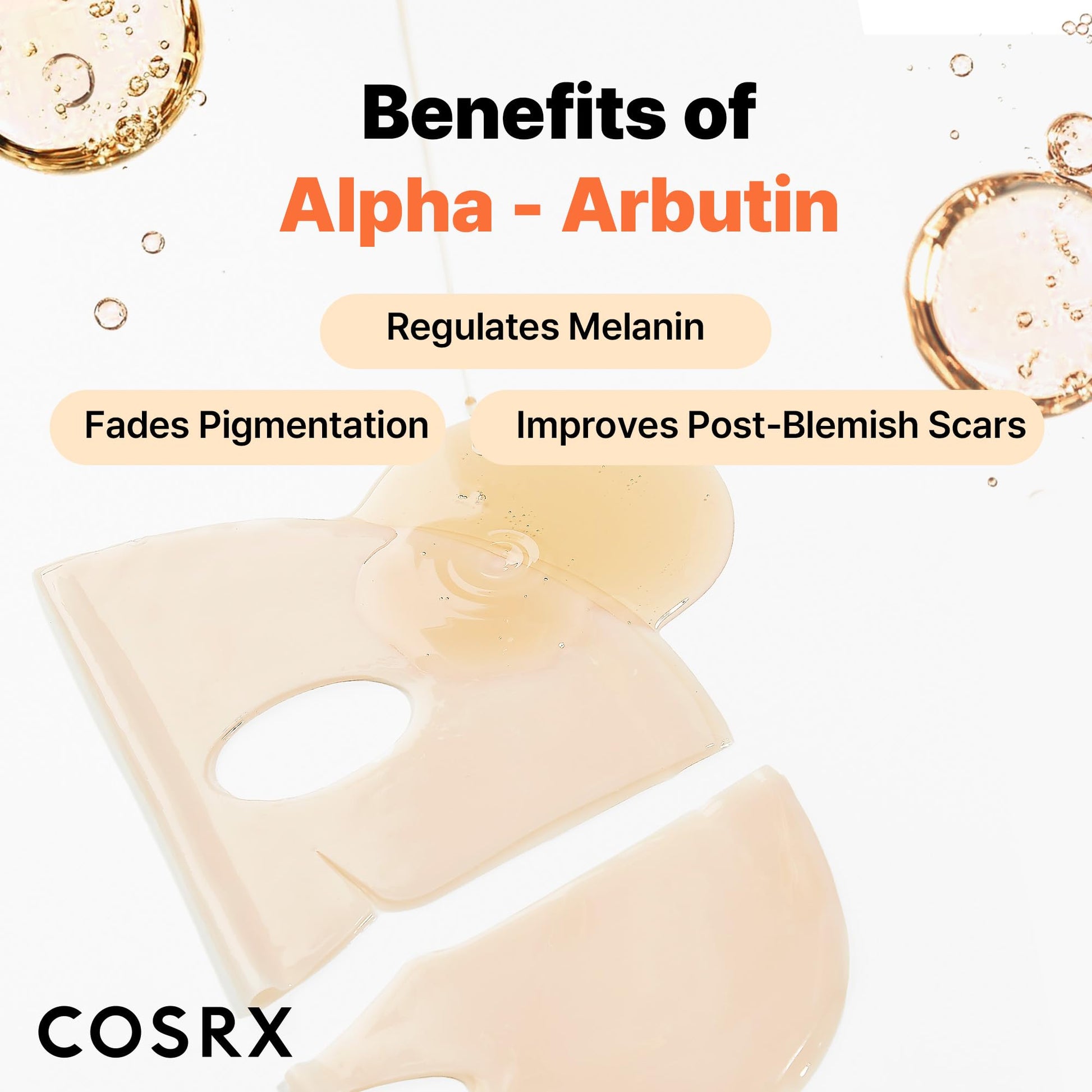 COSRX The Alpha-Arbutin Discoloration Care Hydrogel Face Masks Skincare 3 EA, Collagen Face Mask, Travel Essentials, Overnight Face Mask, Korean Skin Care, Stocking Stuffers - Medaid International